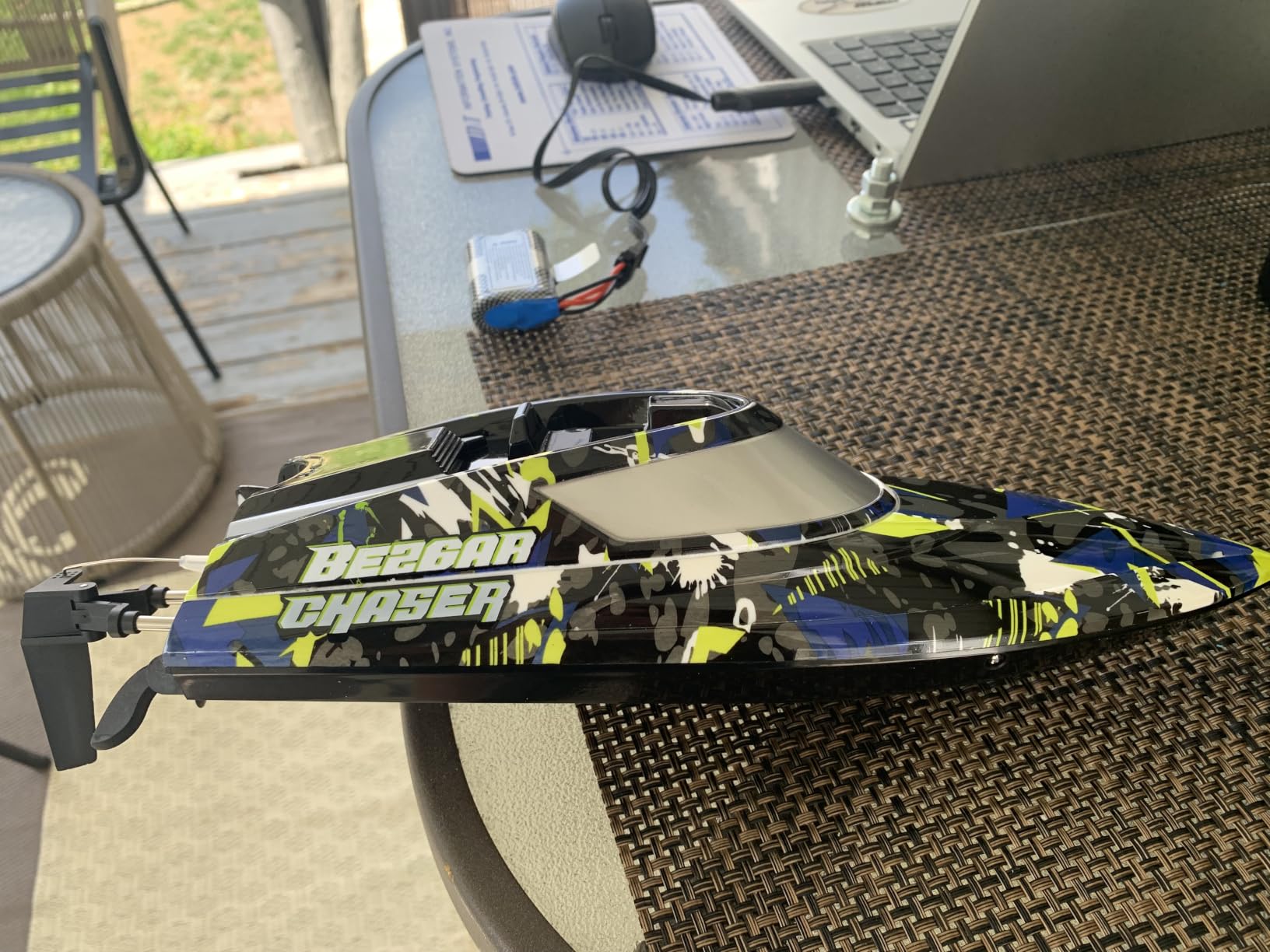 BEZGAR TX123 Remote Control Boats - Fast Speed RC Boat 32+ KPH with Suitcase for Lakes & Pools & Salt Water | 32 KPH High Speed & Self-Righting; 40-Min Runtime; Waterproof with Storage Suitcase; LED Lights for Pool & Lake; Camouflage customer photo 1