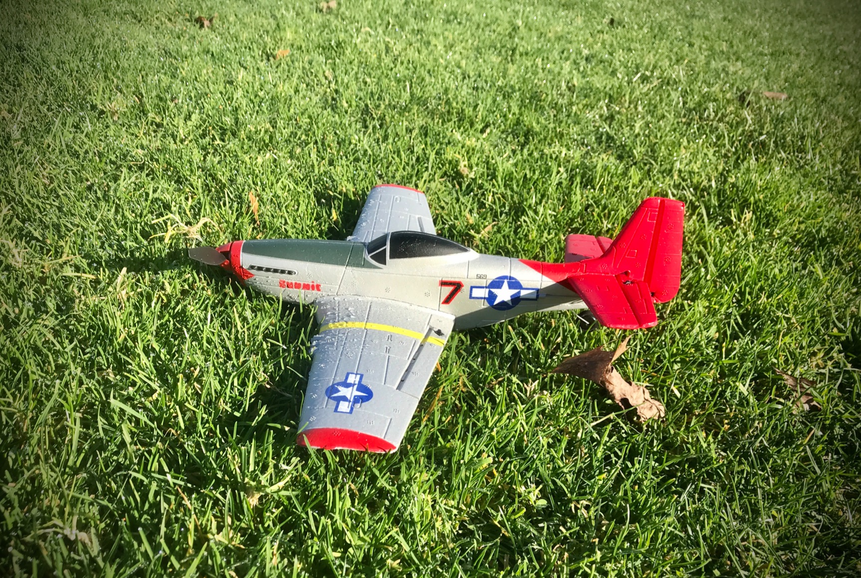 Volantexrc RC Plane, 4CH Remote Control Airplane for Beginners & Adults | P51D Mustang Fighter RTF, 6-Axis Gyro, 3 Modes & Aerobatics, Easy to Fly, 2.4GHz Radio Controlled Aircraft, Red customer photo 2