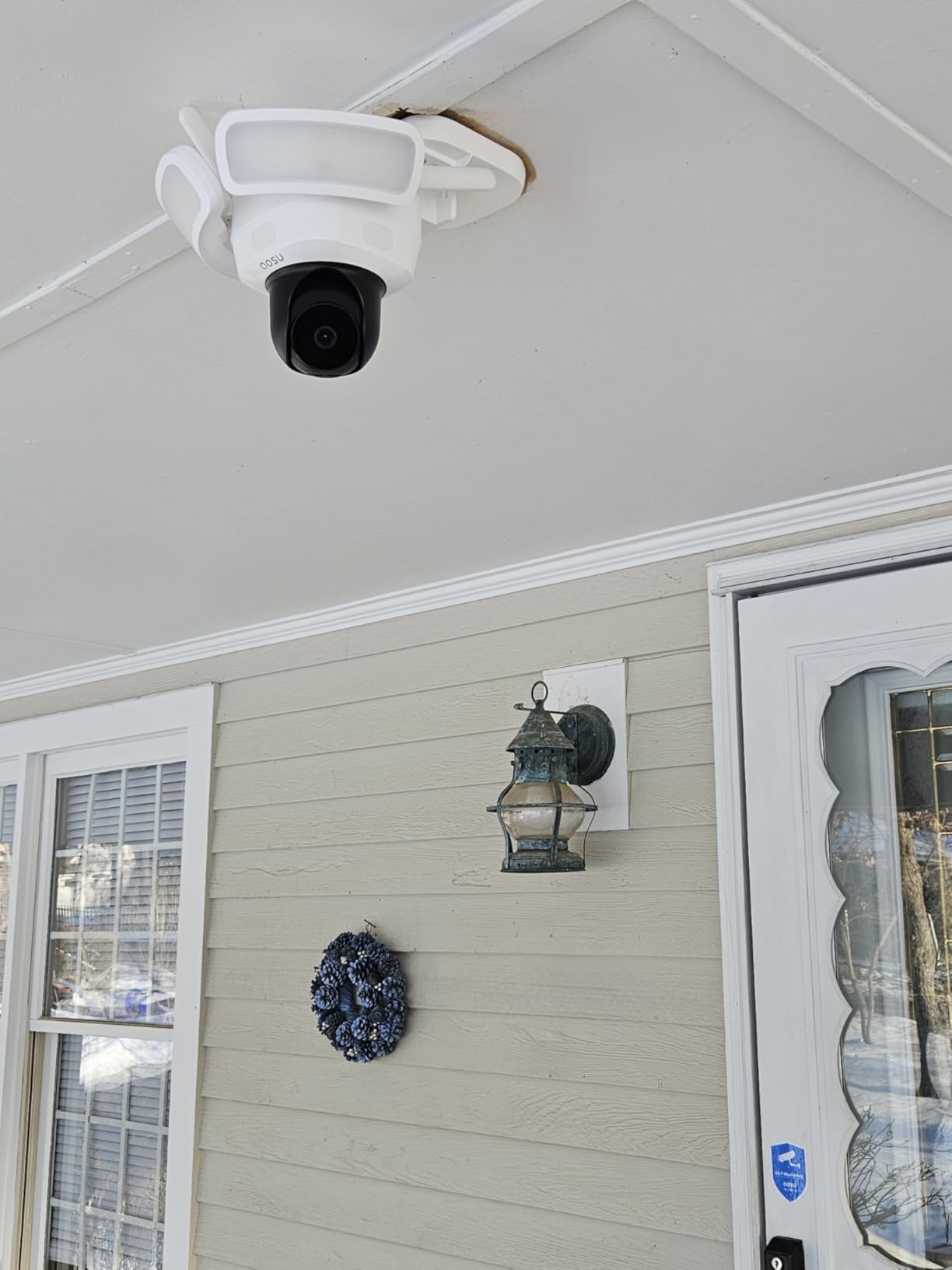 aosu Wired Floodlight Camera 3K 2600-Lumen 24/7 Recording | 360° Outdoor Coverage, Motion Detection, Color Night Vision, 2.4G WiFi, Alexa & Google Compatible, No Subscription Required customer photo 1
