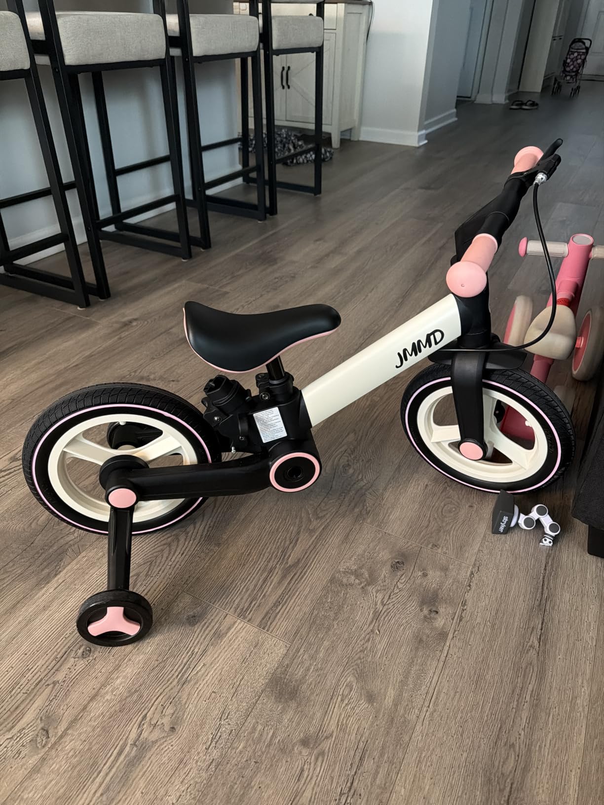 JMMD 6 in 1 Toddler Bike with Push Handle for Kids 18-60 Months, 12