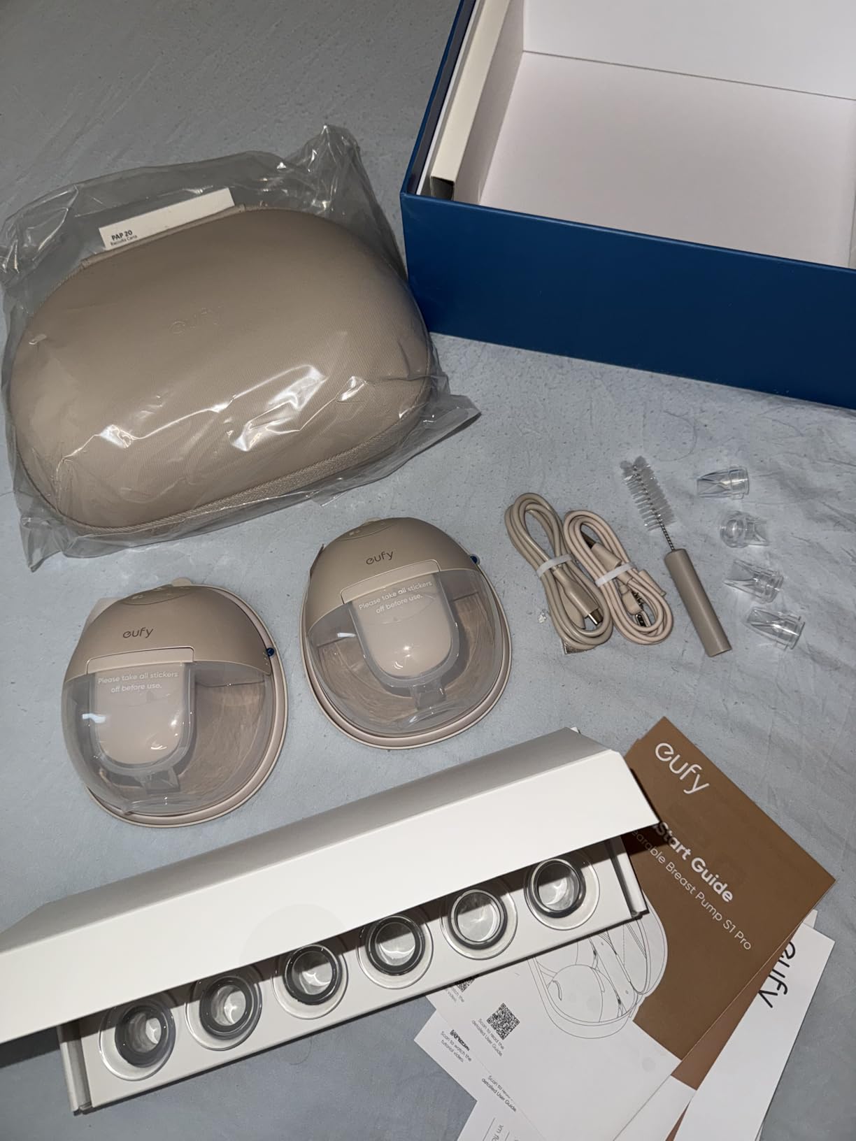 eufy Heated Wearable Breast Pump S1, HeatFlow, Hands-Free | HeatFlow, App DIY Rhythm, Powerful 300mmHg, 30% More Output, 46dB Quiet, BPA-Free customer photo 1