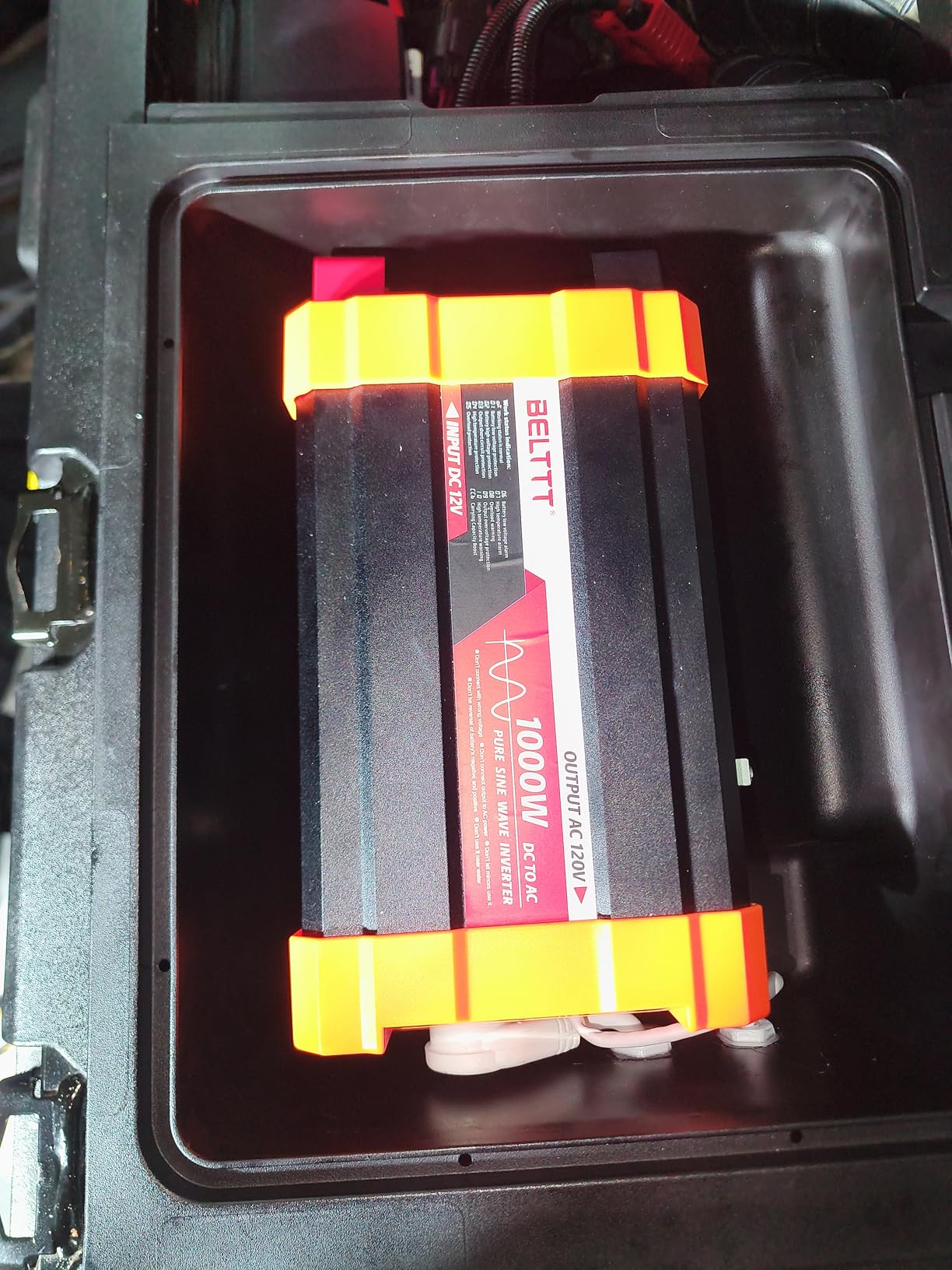 BELTTT 1000Watt Pure Sine Wave Inverter 12V DC to 120V AC, 2000W Peak | LCD Display, Dual AC Outlets, 5V 2.1A USB customer photo 1