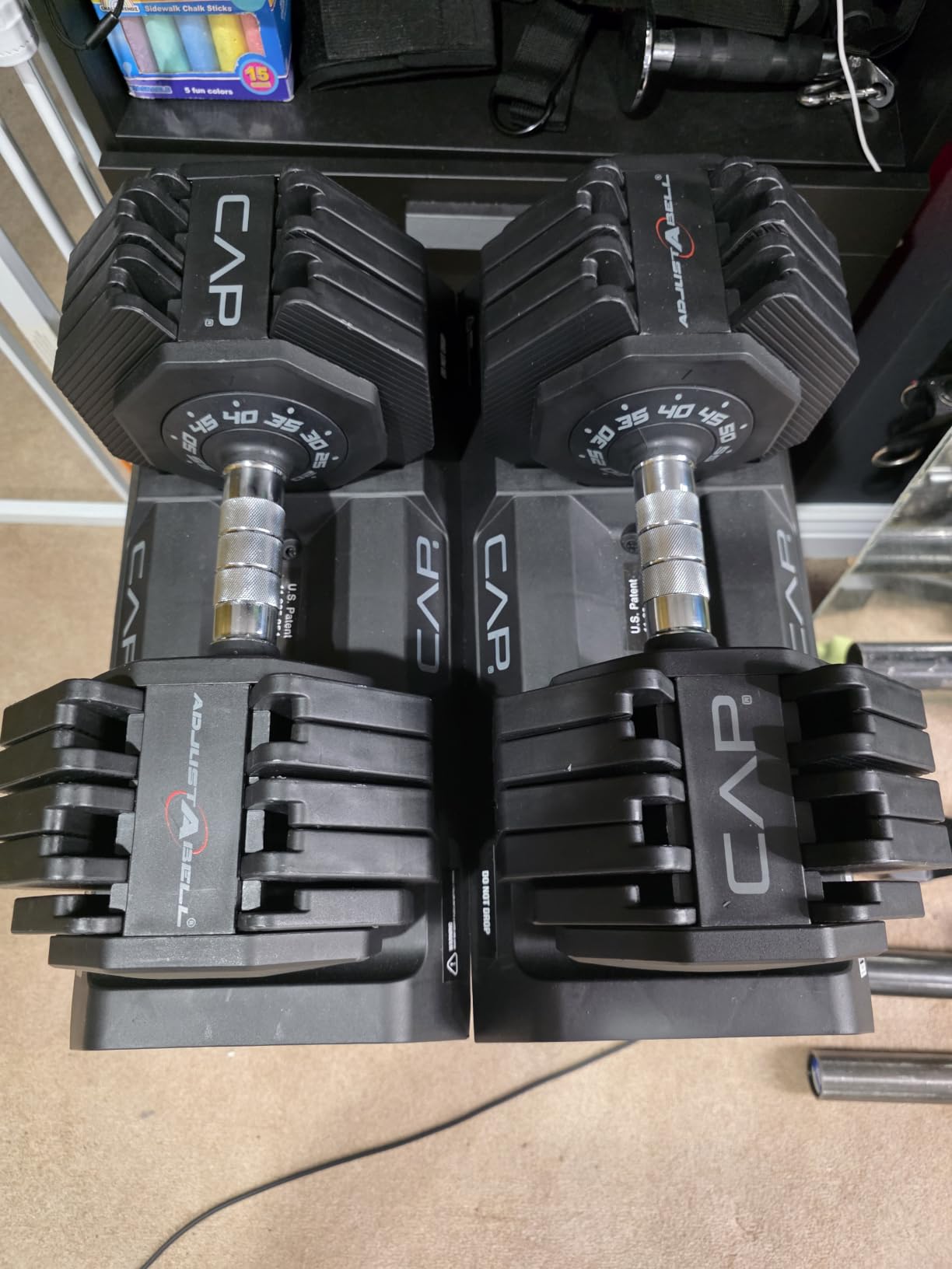 CAP ADJUSTABELL Adjustable Dumbbell Set, Premium Quick Select Adjustable Weights for Strength Training, Singles & Pairs, 12.5 LB, 25 LB & 55 LB, Round Dumbbells, Multiple Grip Handle Options customer photo 1
