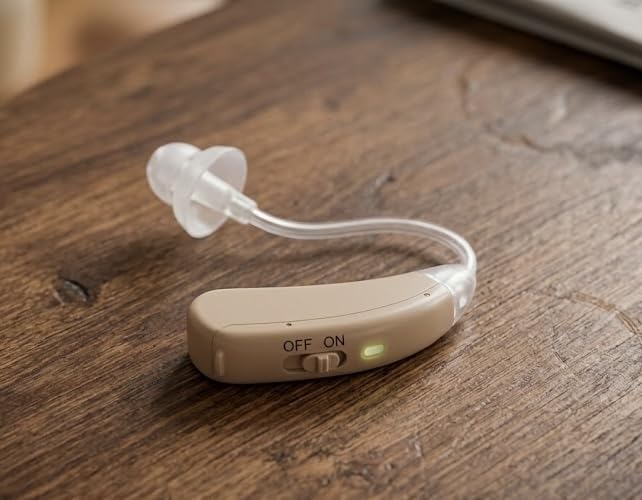 Flaygo Hearing Aids for Seniors, Hearing Aids for People with Hearing Loss, Sound Quality Restoration, Intelligent Noise Reduction, Standby 80h, One-Button Operation, Comfortable Wearing, Beige customer photo 1