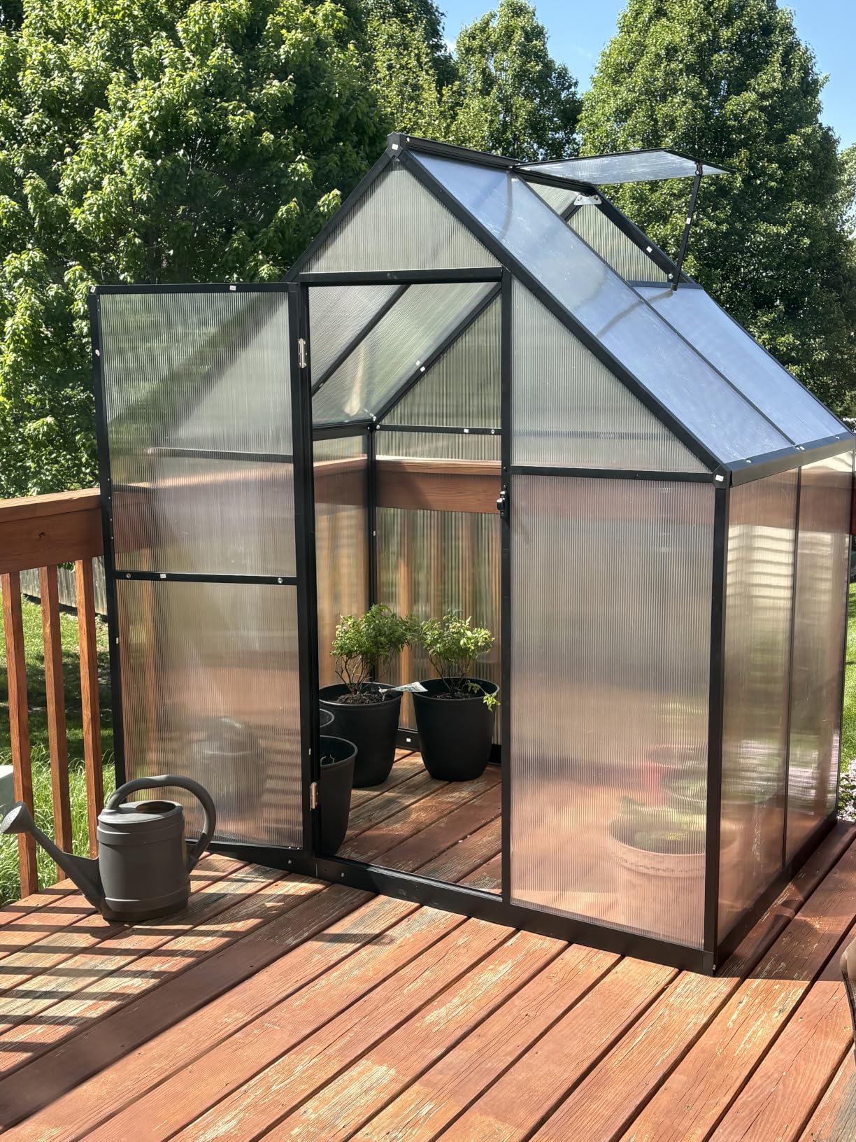 8X10FT Greenhouse with Thermometers, Large Aluminum Greenhouse for Outdoors customer photo 2