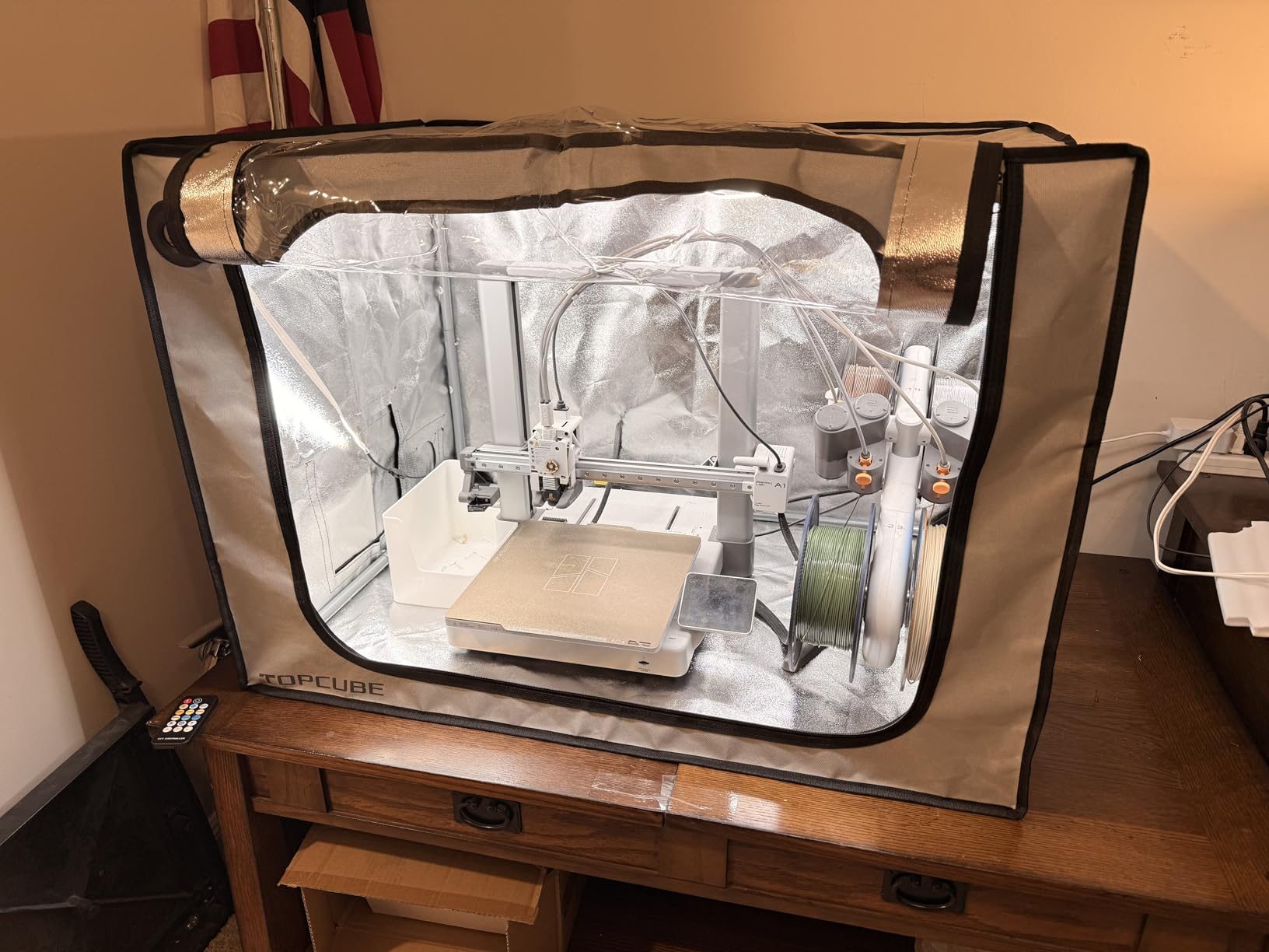 TOPCUBE 3D Printer Enclosure for Bambu Lab A1 Combo with LED Light | Stainless Steel Frame Enclosure Fireproof Dustproof Noise Reduction Constant Temperature 3D Printer Cover, 838x588x588MM customer photo 1