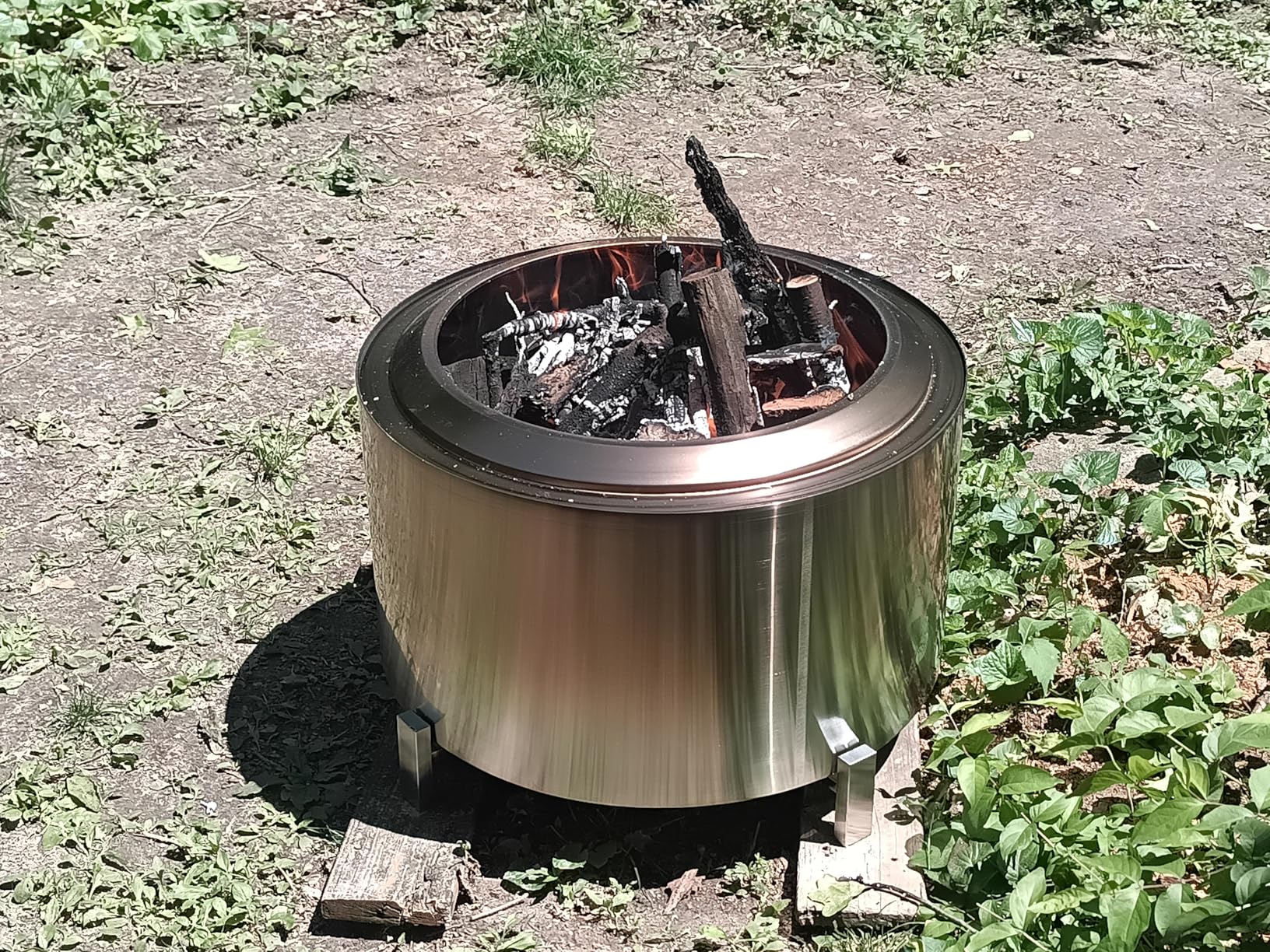 OutVue 27 Inch Stainless Steel Smokeless Fire Pit with Waterproof Cover | Outdoor Smokeless Firepit with Fire Poker, Wood Burning Fire Pits for Bonfire, Camping, Low Smoke Firepit for Outside customer photo 1