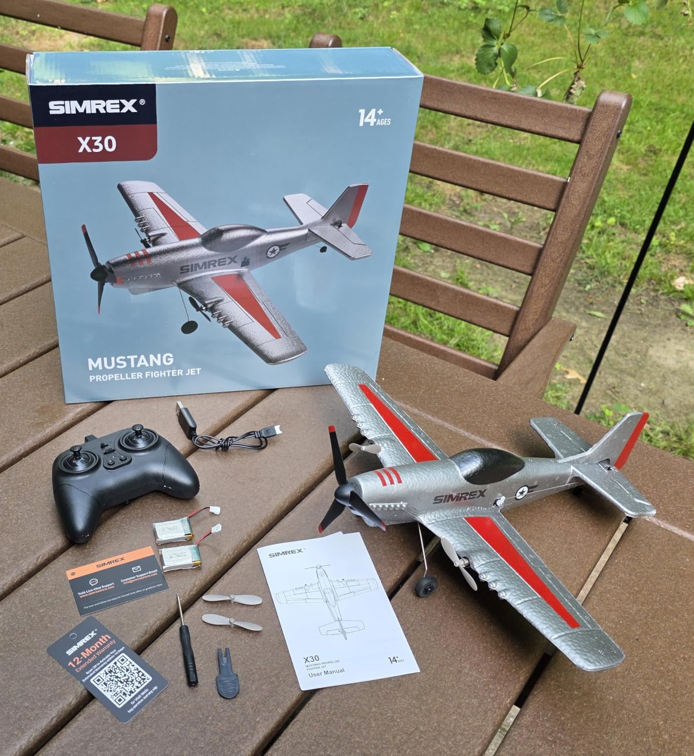 SIMREX RC Plane for Kids & Beginners - P51 Foam Glider, 2.4GHz 3-Channel Remote Control Airplane Toy with 6-Axis Gyro, Easy to Fly RC Airplane for Outdoor Park Play - Gift for Boys & Girls customer photo 1