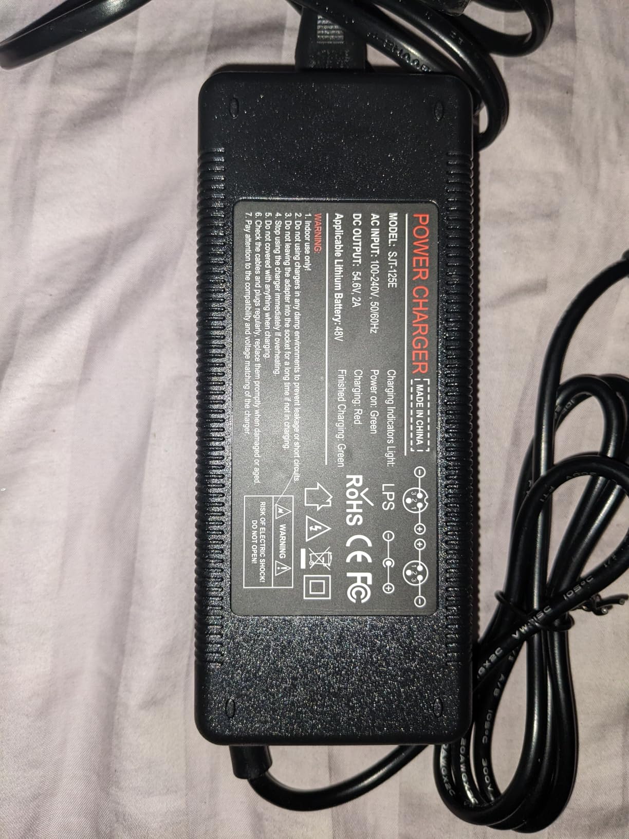 QKIIP 54.6V 2A Ebike Charger for 48V Lithium Battery | Electric Bike Scooter Charger, 7 Plugs, Compatible with Ecotric City/Beach, Compatible with Lectric XP 2.0/3.0 customer photo 2