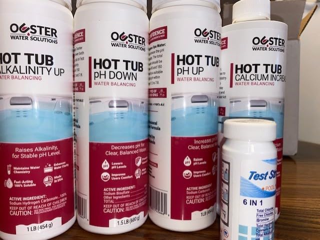 Bio Ouster Hot Tub Water Balancing Kit - Spa pH Up, pH Down, Alkalinity Increaser, Calcium Hardness Increaser & Test Strips - Spa Chemicals Starter Kit for Inflatable & Acrylic Hot Tubs - Made in USA customer photo 1