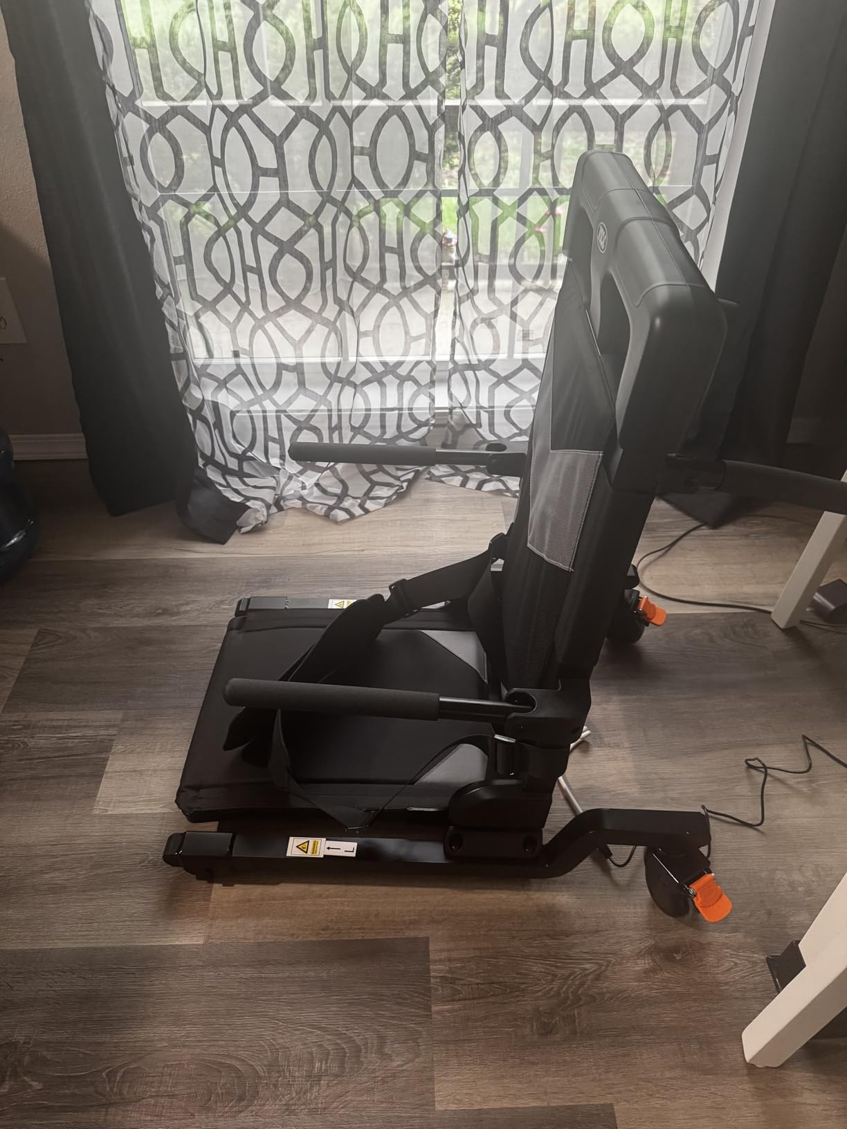 VOCIC Electric Chair Lift Get Up from Floor, Movable with 4 Wheels, Portable Rolling Chair Lift with T-Stabilized Base, Short-Distance Transport, Lift for Elderly from Floor, Supports 350 LBS, AX35 customer photo 1