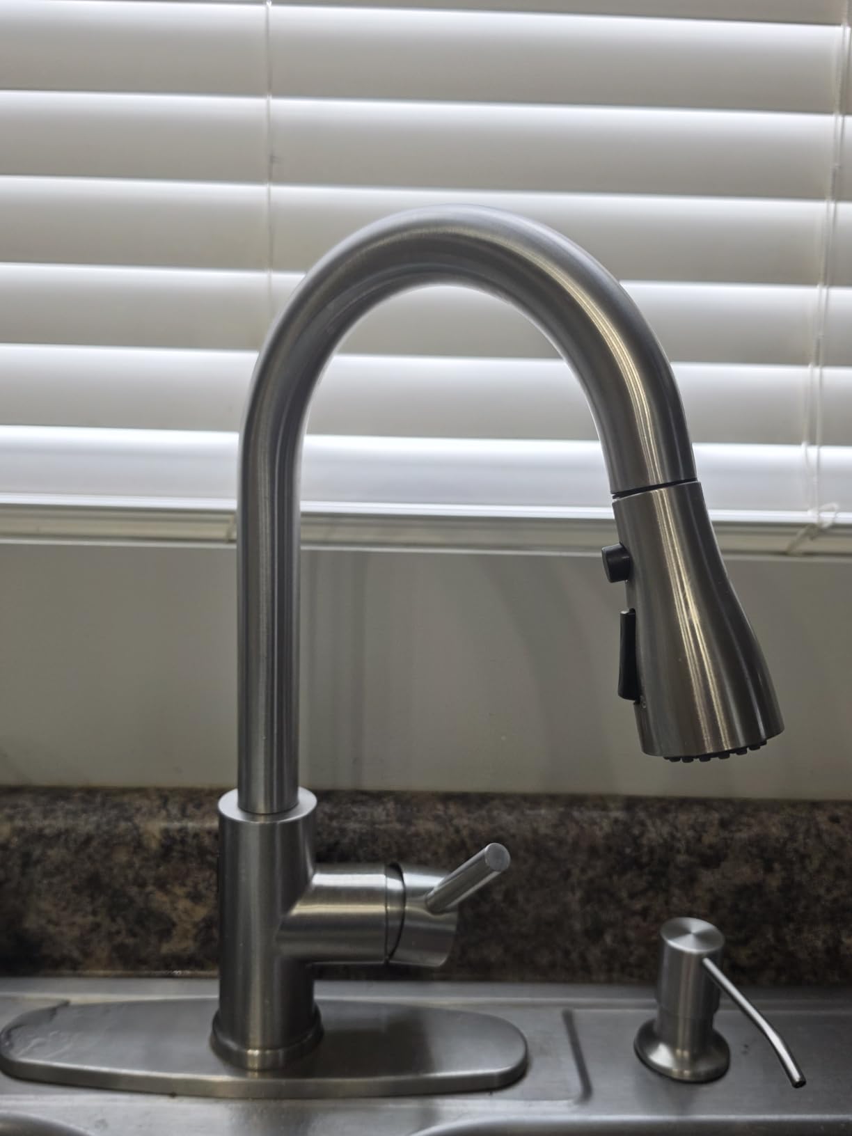 Touchless Kitchen Faucet with Soap Dispenser Set, Brushed Nickel | 3-Mode Sprayer, 360 Swivel, SUS 304 (Bio Bidet Style Flow Design) customer photo 2