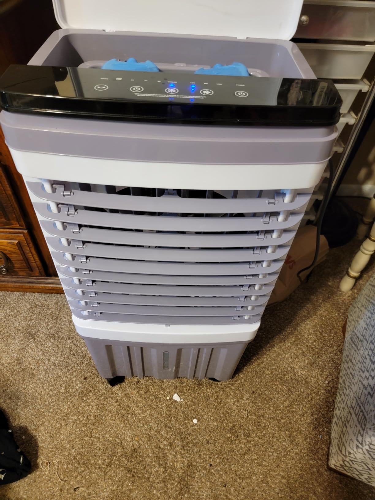 Portable Air Conditioner, 3000 CFM Swamp Cooler & Evaporative Air Cooler | 6.87 Gal Water Tank, 3 Speeds & 4 Modes, 120° Oscillation with 15H Timer for Home, Bedroom, Kitchen & Indoor Cooling customer photo 2