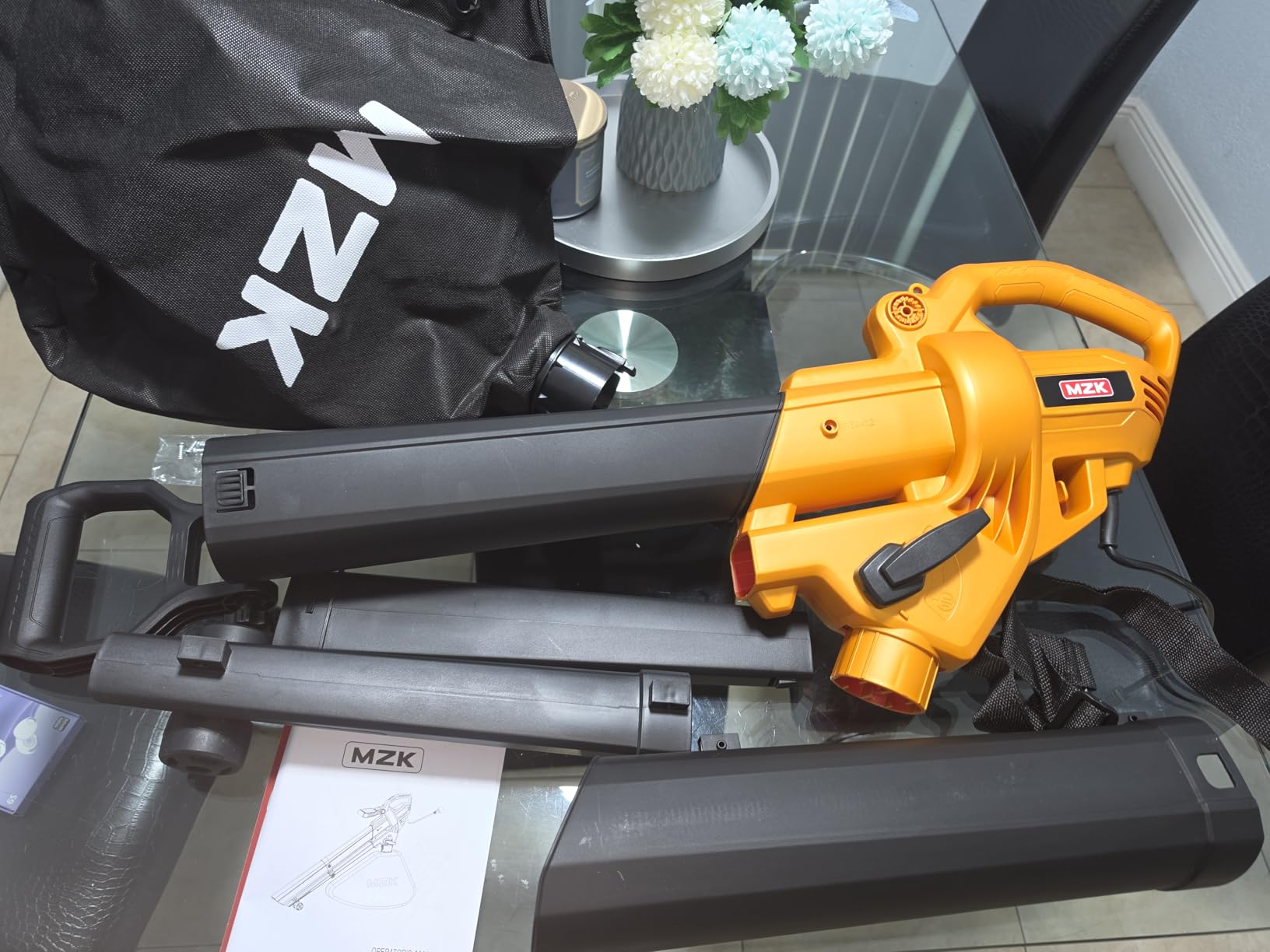 MZK 3 in 1 Electric Leaf Blower Corded, Leaf Vacuum and Leaf Mulcher, 460 CFM, 167 MPH Airflow, Corded Blowers with 40L Leaf Collection Bag for Yard, Garden, LB67M customer photo 1
