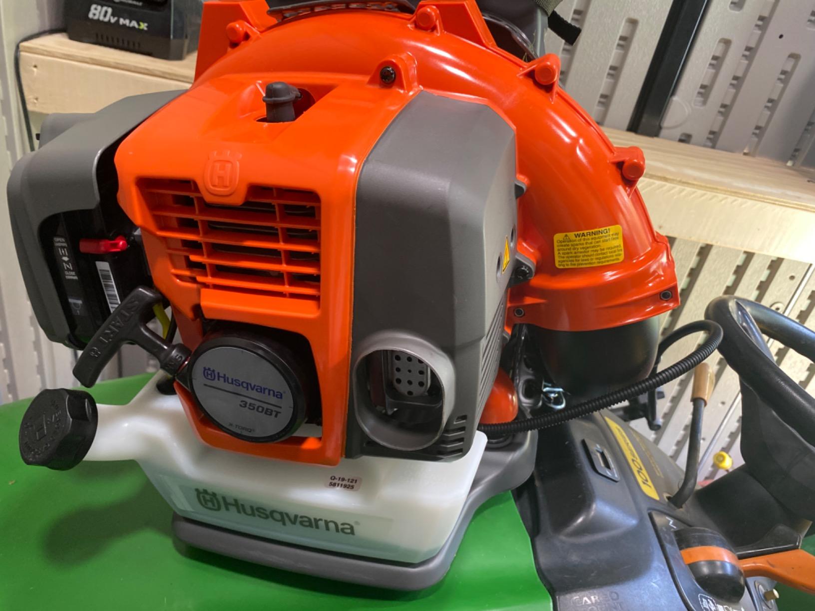 Husqvarna 350BT Gas Leaf Blower, 50.2-cc 2.1-HP 2-Cycle Backpack Leaf Blower with 692-CFM, 180-MPH, 21-N Powerful Clearing Performance and Ergonomic Harness System customer photo 2
