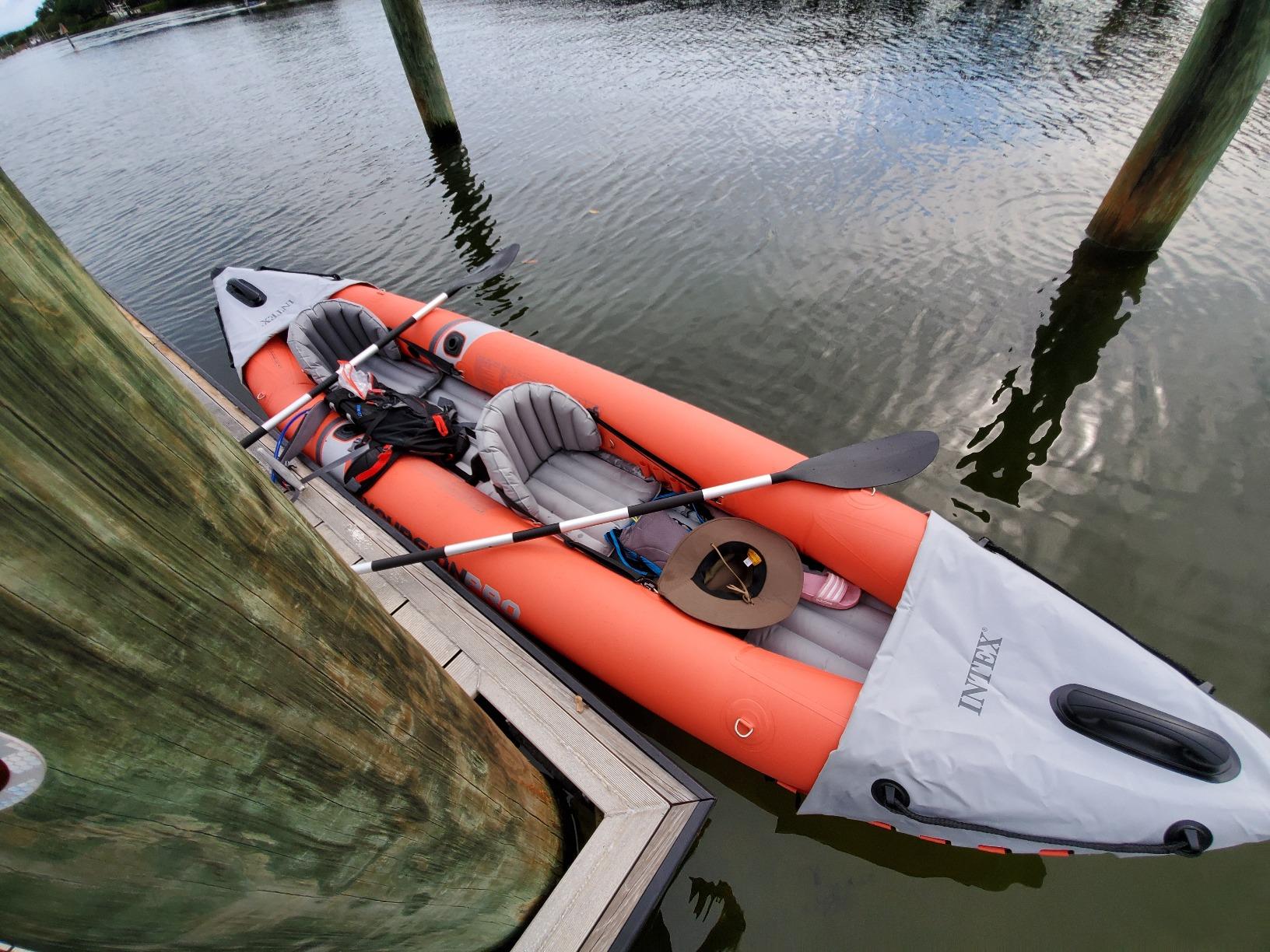 INTEX 68309EP Excursion Pro K2 Inflatable Kayak Set: Includes Deluxe 86in Kayak Paddles and High-Output Pump - SuperTough PVC - Adjustable Bucket Seat - 2-Person - 400lb Weight Capacity customer photo 2