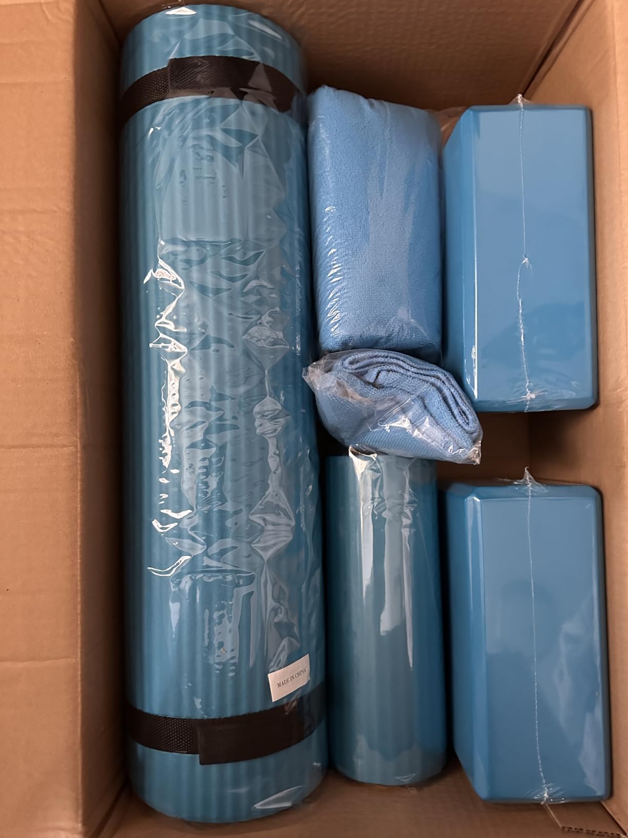 BalanceFrom 7-Piece Yoga Set with 71x24x0.5 Inches Extra Thick Mat and Carrying Sling - Includes 2 Blocks, Stretch Strap, 2 Towels, and Knee Pad for Home, Studio, and Gym Workouts customer photo 2