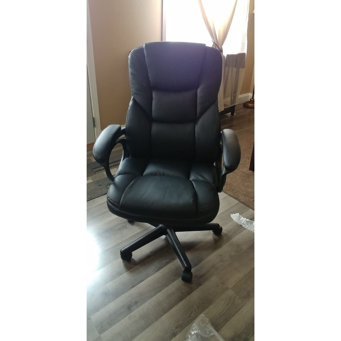 Furmax Office Executive Chair High Back Adjustable Managerial Home Desk Chair, Swivel Computer PU Leather Chair with Lumbar Support customer photo 2