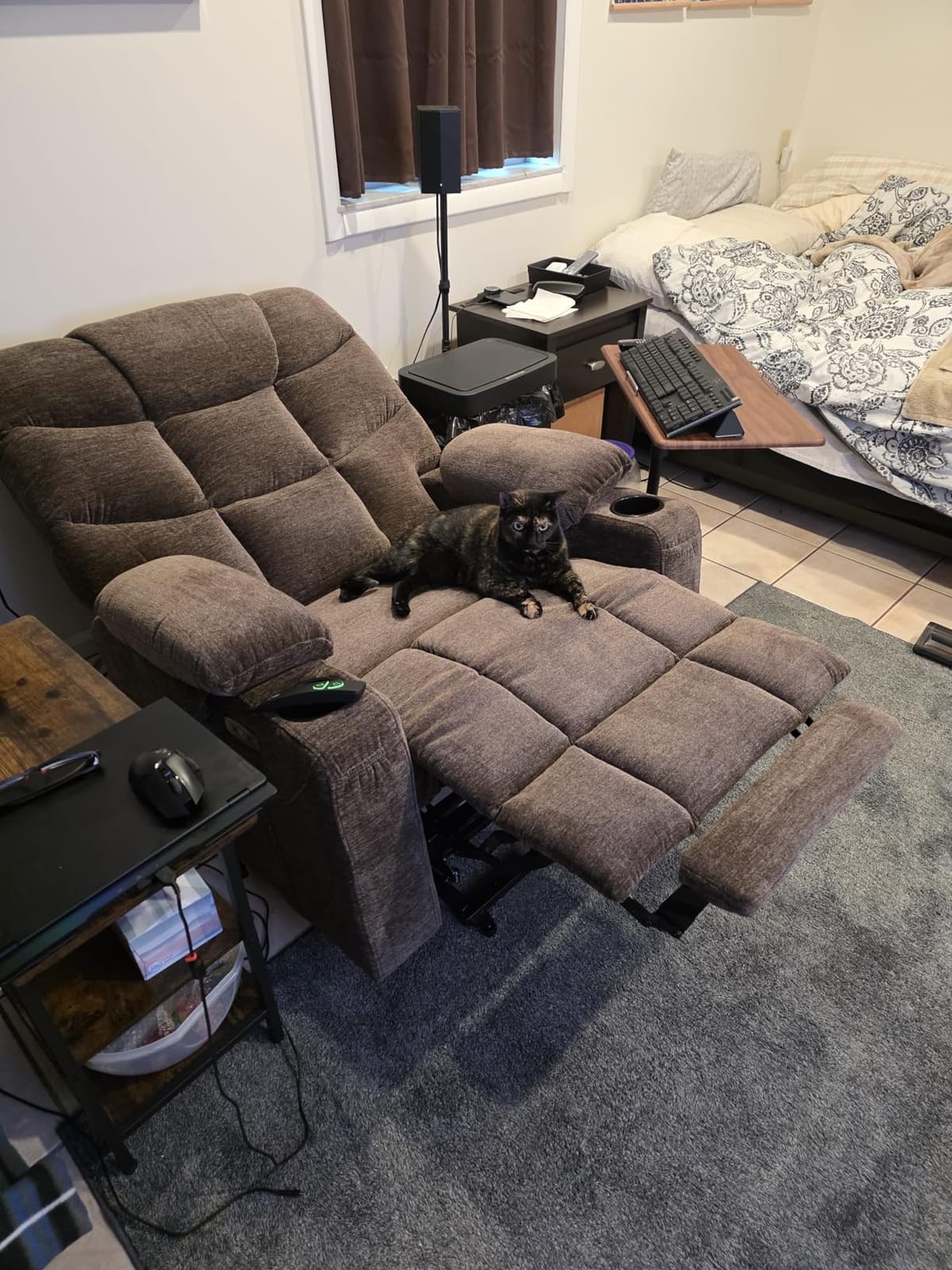 MCombo Power Lift Recliner for Elderly, Fabric 7287 (Dark Gray, Medium) | Assist with Standing, 140° Recline, 4.7