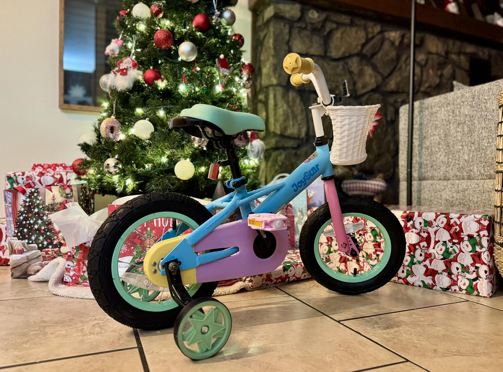JOYSTAR Macaroon 12-18 Inch Kids Bike for 2-9 Years Girls | Toddler Girls Bike with Training Wheels & Basket, Rainbow Bikes, Children Bicycle customer photo 2