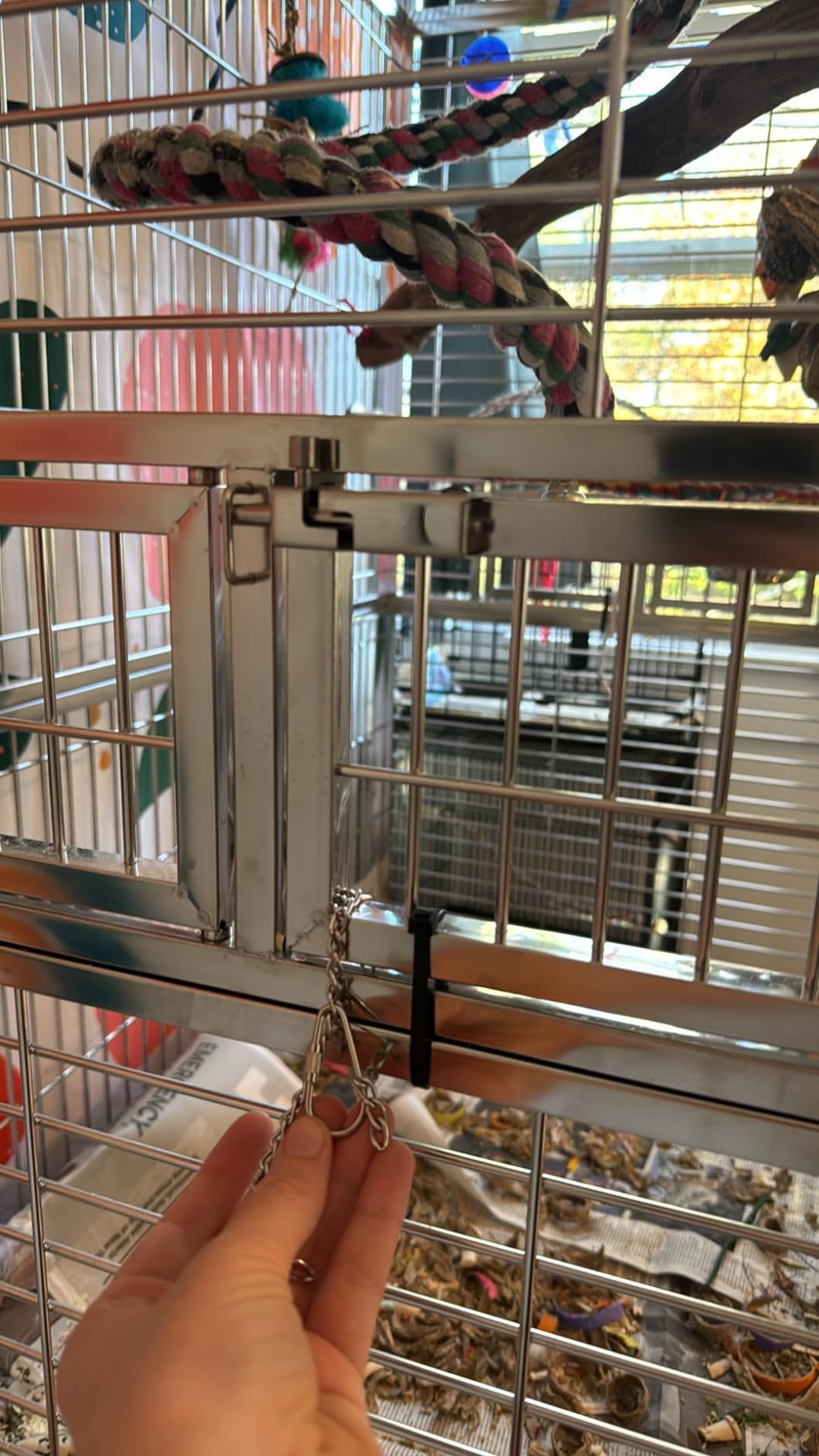Prevue Pet Products Imperial Extra Large Stainless Steel Bird Cage | Big Birdcage Ideal for Parrots, Cockatoos, Macaws, Included Perch and Cups, Durable Cage with Wheels customer photo 2