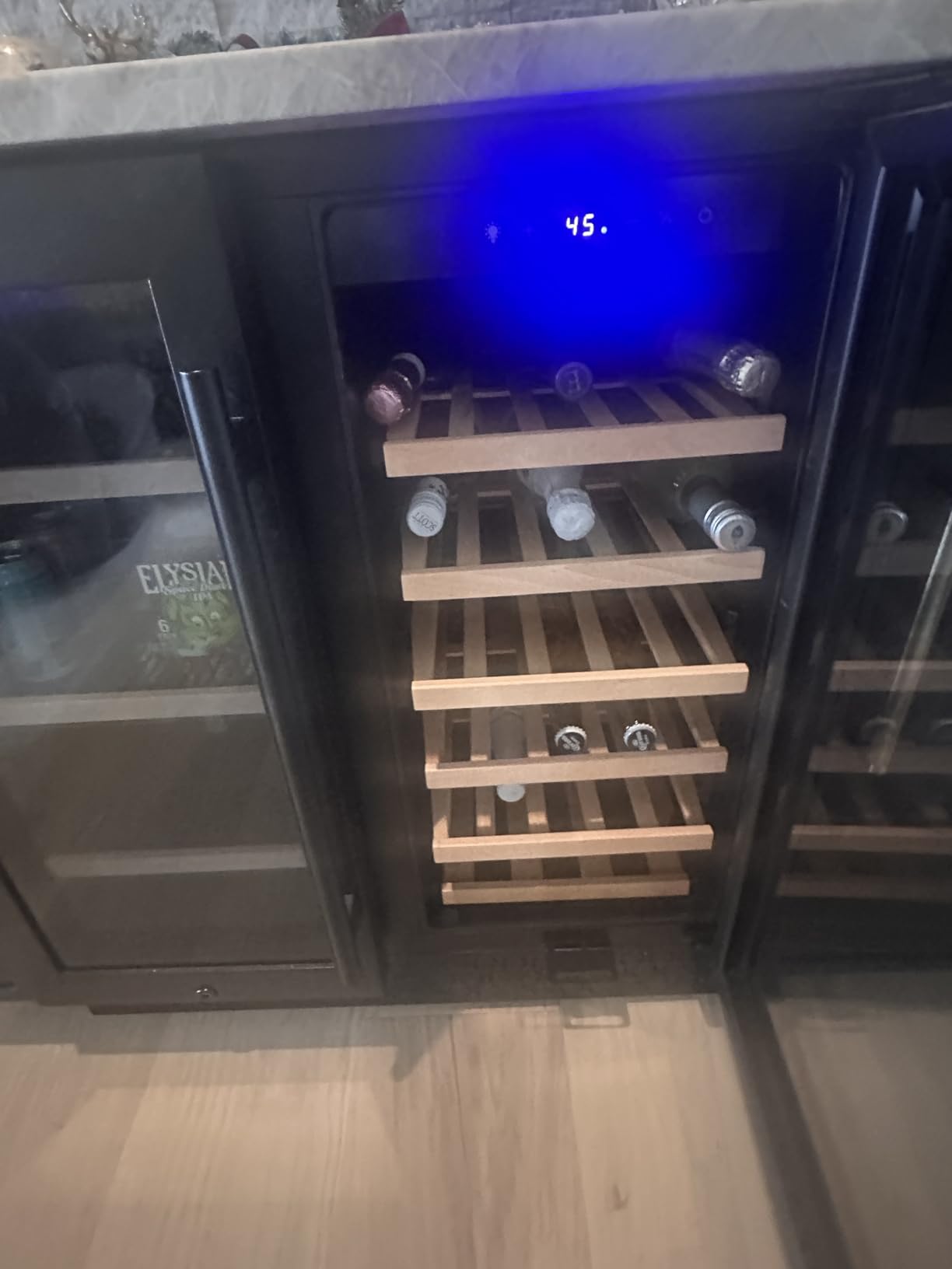 Tylza Wine and Beverage Refrigerator, 24 Inch Dual Zone Wine Fridge, Holds 18 Bottles and 88 Count, French Doors, Lock, Under-counter or Freestanding Wine Cooler, Beverage Fridge with Tempered Glass customer photo 2