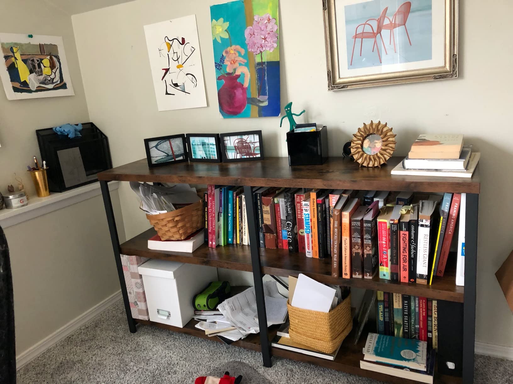 IRONCK Bookshelf Double Wide 47 in 3-Tier, 300 lb Industrial Bookcase | 47