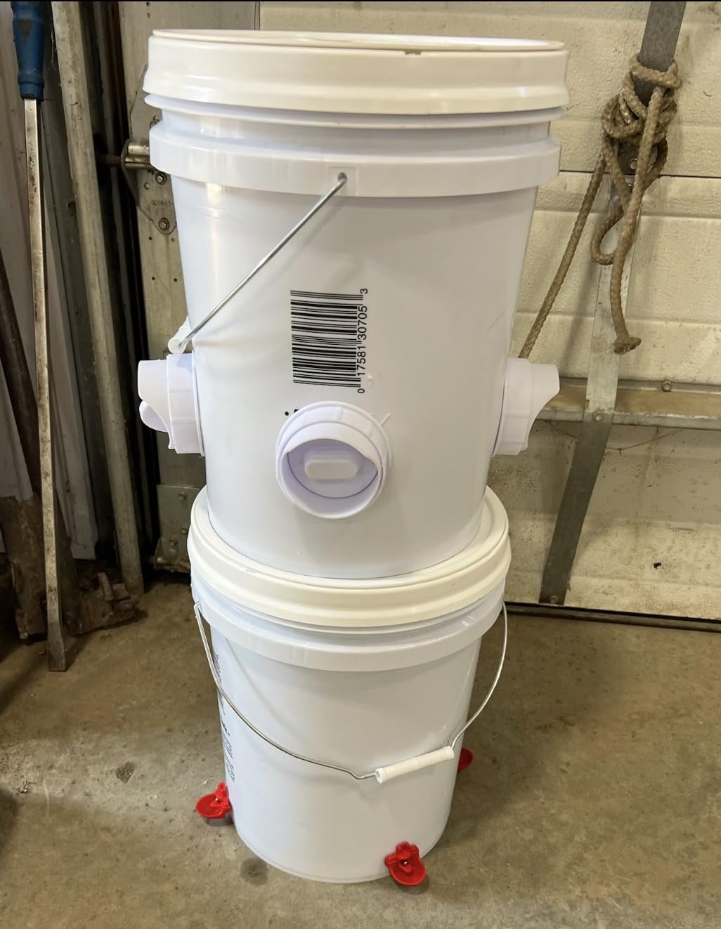 DIY Chicken Feeder Rain Proof Poultry Feeder Port Gravity Feed Kit for Buckets, Barrels, Troughs (4 Port with holesaw) | Automatic No Waste Chicken Feeder Kit w/ Holesaw for Bucket, Barrel, Trough customer photo 2