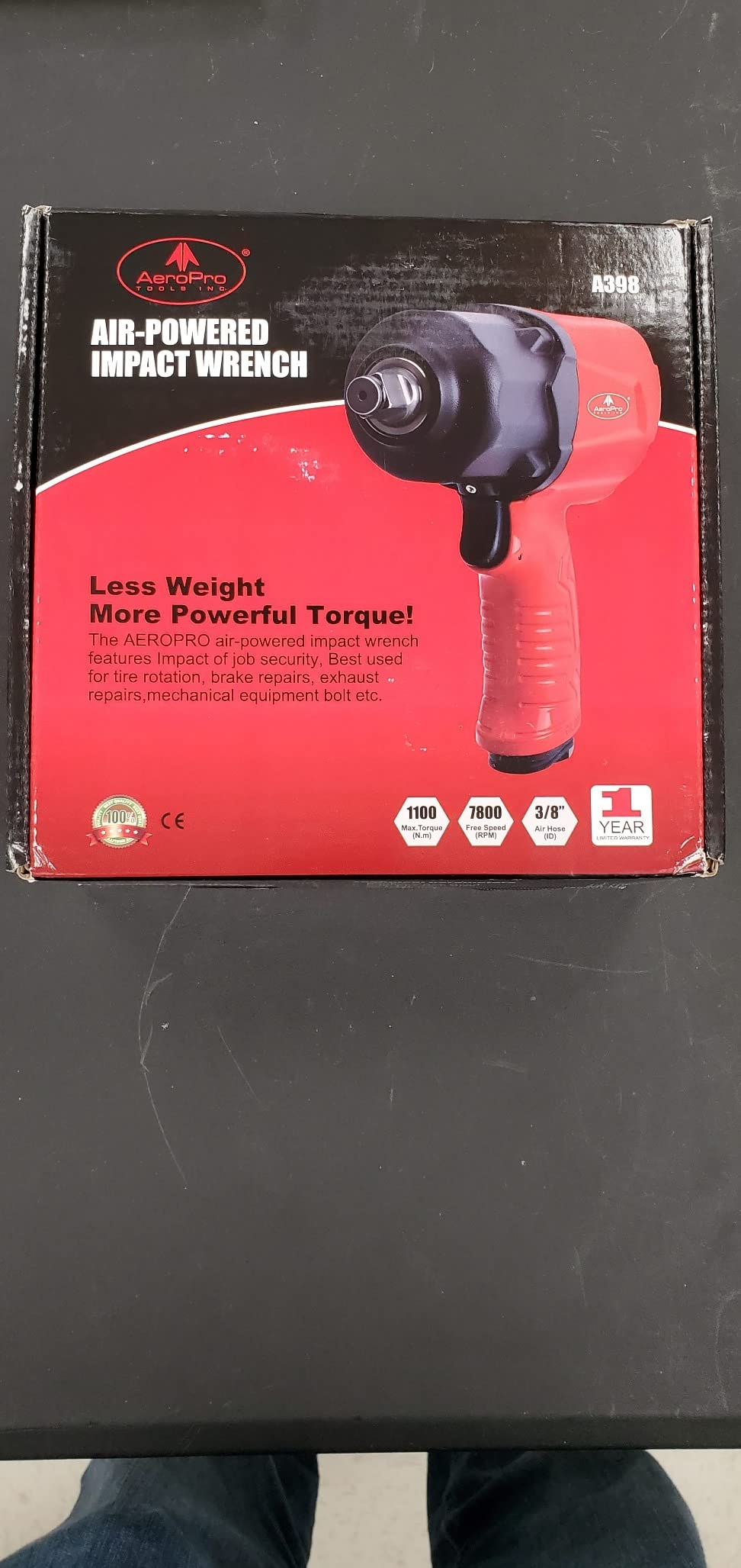 AEROPRO TOOLS 1/2-Inch Aluminum Air Impact Wrench (A398) | Twin Hammer with 1380FT-LB Max Loosening Torque, Pneumatic Impact Gun, for Auto Repair, Tire Shop customer photo 1
