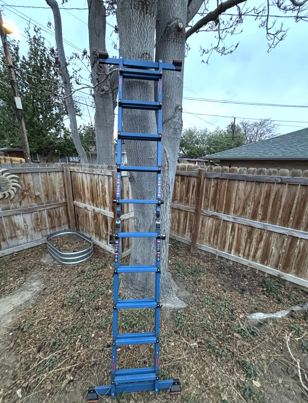 LANBITOU Ladder A Frame Extension 14Ft Multi Position for Home 330lbs | 2mm Thickness Aluminum, Telescoping, Anti-Slip Feet, ANSI Approved, Storage Folding, Security Load for Stairs Indoor Outdoor Roof customer photo 1
