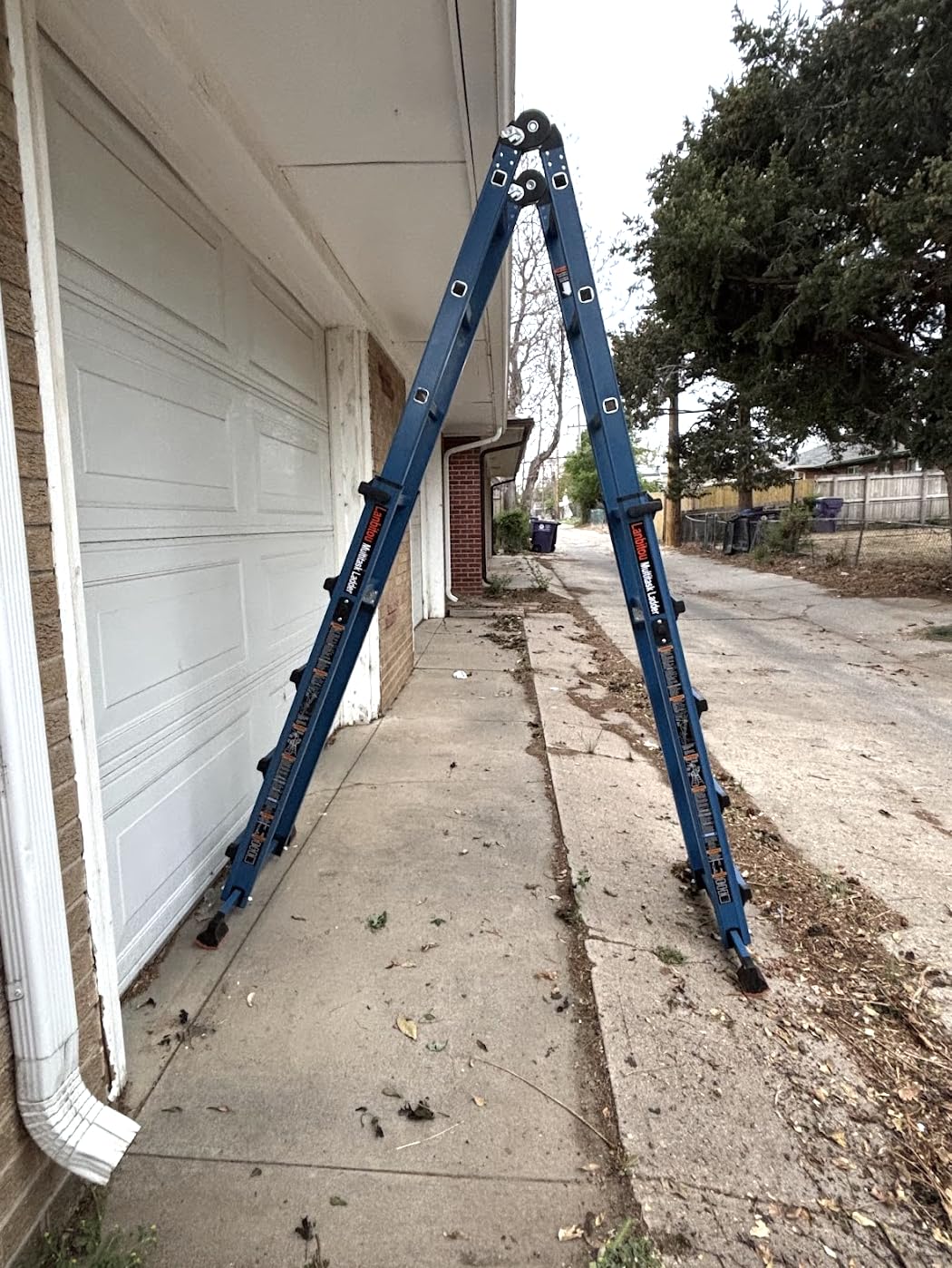 LANBITOU Ladder A Frame Extension 14Ft Multi Position for Home 330lbs | 2mm Thickness Aluminum, Telescoping, Anti-Slip Feet, ANSI Approved, Storage Folding, Security Load for Stairs Indoor Outdoor Roof customer photo 2
