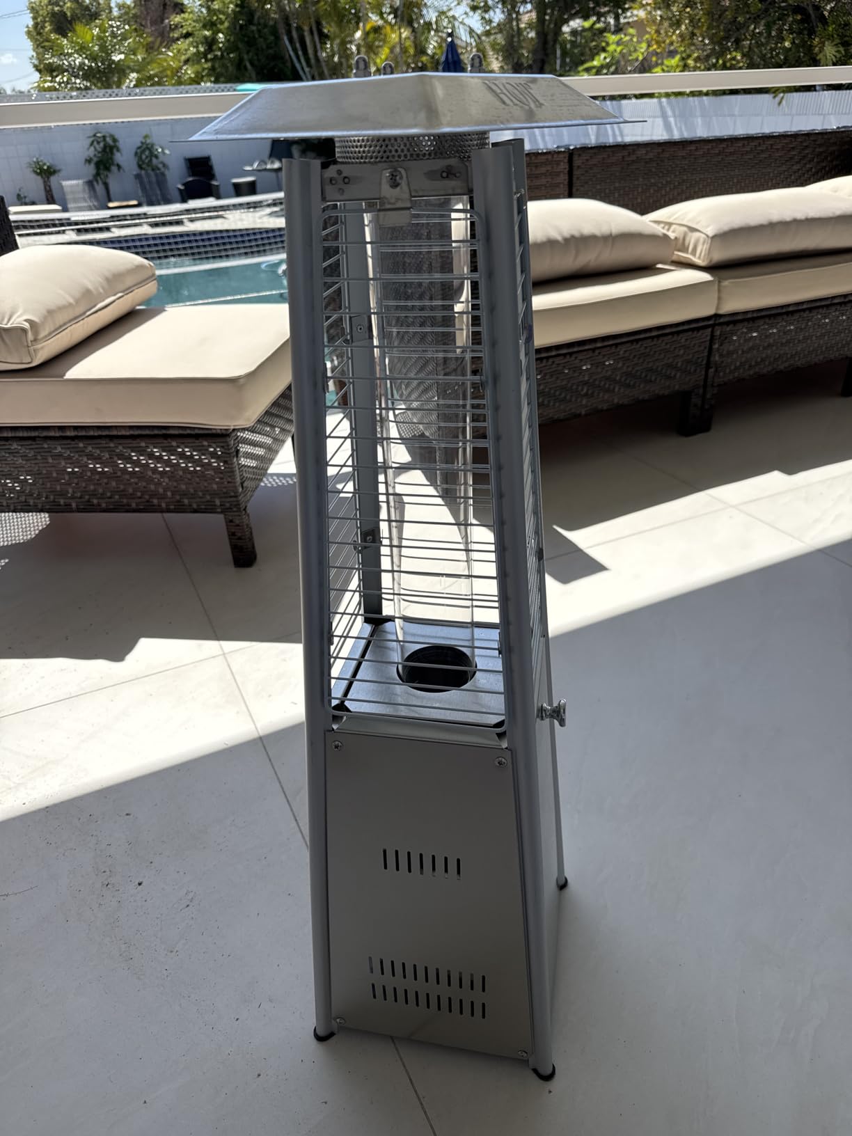 Tangkula Portable Patio Heater, 10,000 BTU Outdoor Tabletop Heater with Stainless Steel Burner, Tip-Over & Flameout Protection, 34