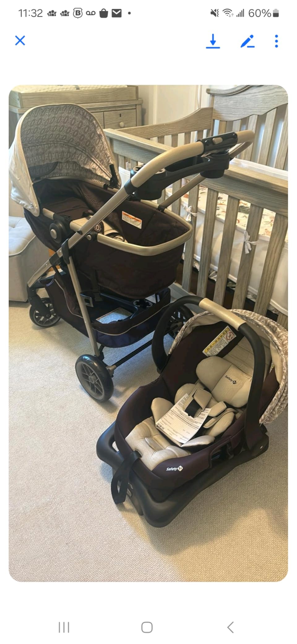 Safety 1st Deluxe Grow and Go Travel System Stroller and Car Seat Combo, 8-in-1 Travel System, Weight Capacity 4-30 lbs, Dunes Edge customer photo 1