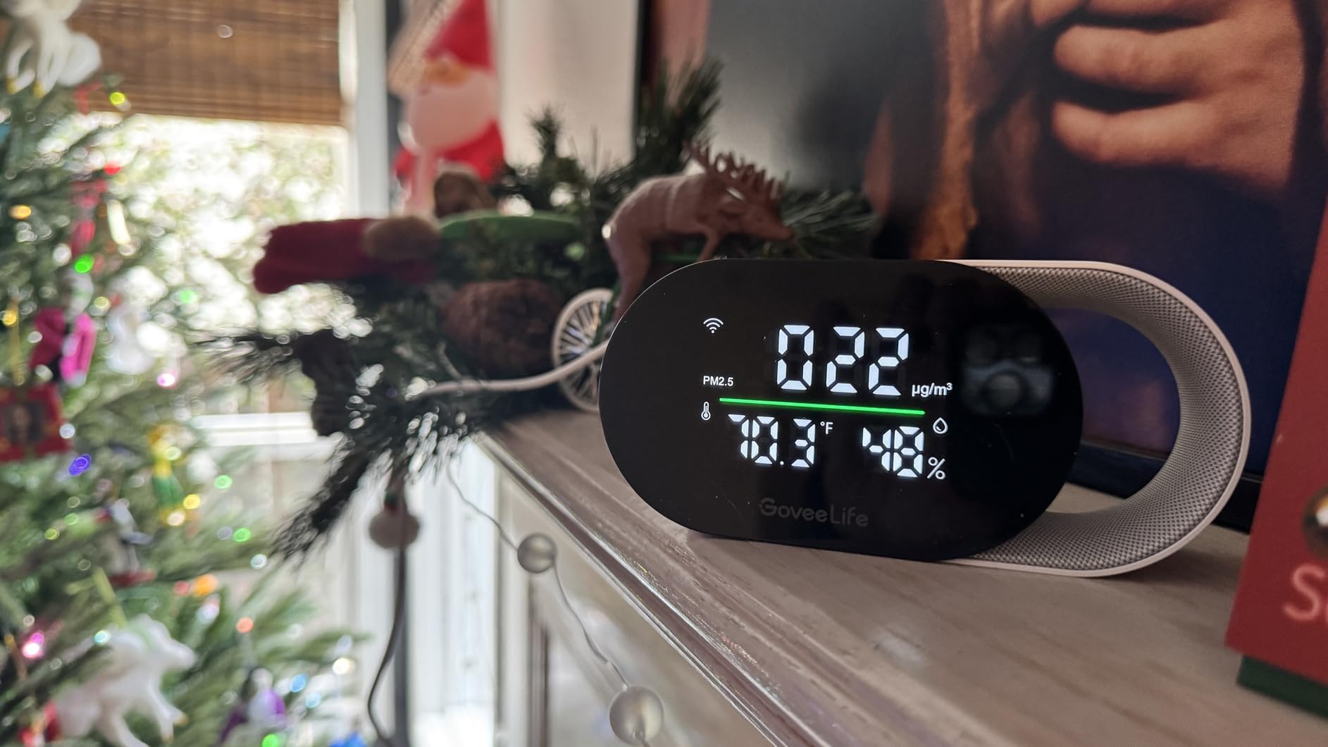 GoveeLife Smart Air Quality Monitor with PM2.5 H5106, LED Display Wired | Indoor temperature humidity sensors, 2s refresh, 2-year data storage, for home & office, 2.4G Wi-Fi only customer photo 2