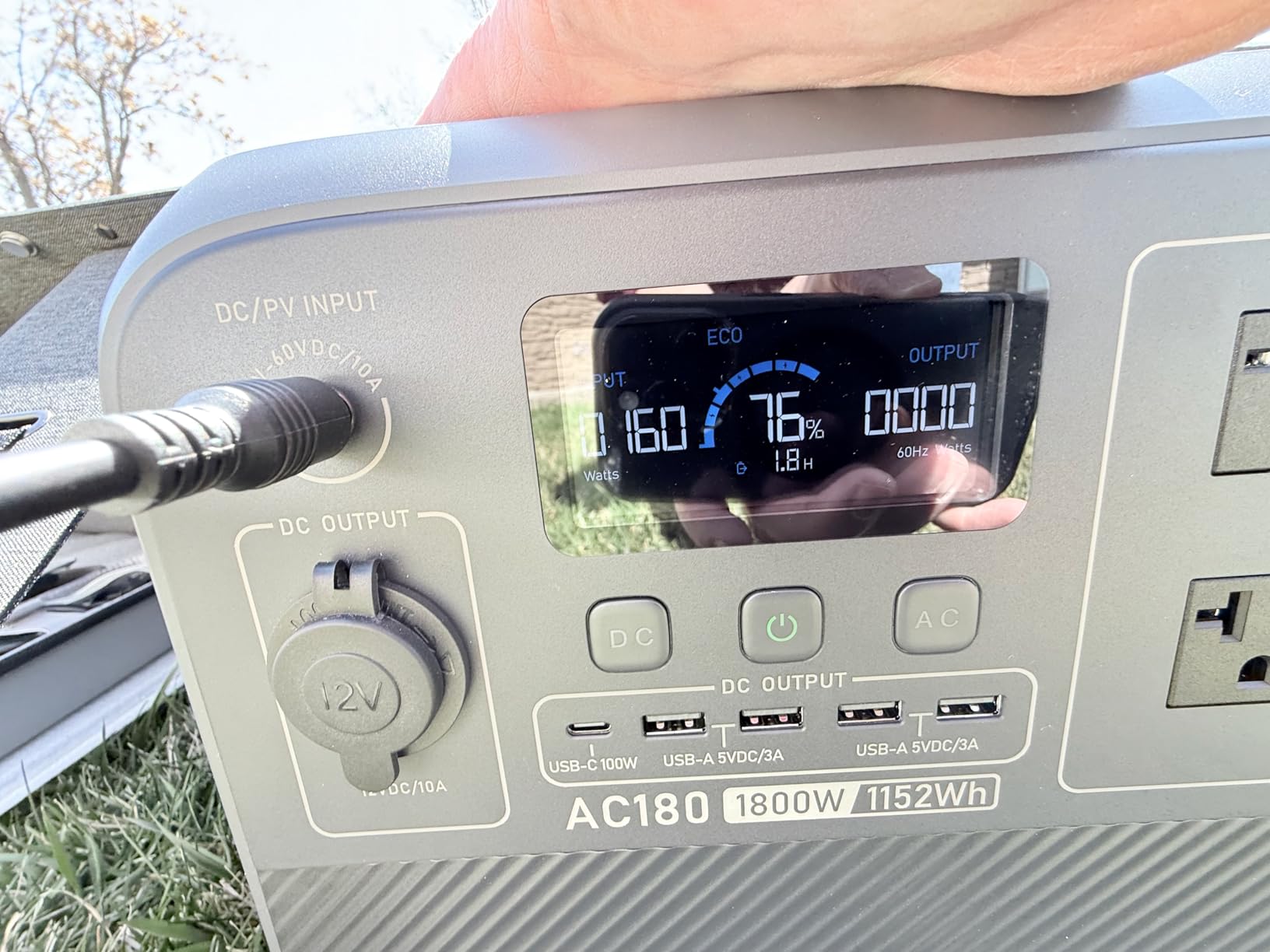 BLUETTI AC180 Solar Generator with 200W Solar Panel Included, 1152Wh 1800W | LFP Battery w/ 4 1800W (2700W Peak) AC Outlets, 0-80% in 45Min, Portable Power Station for Camping, Off-grid, Power Outage customer photo 1