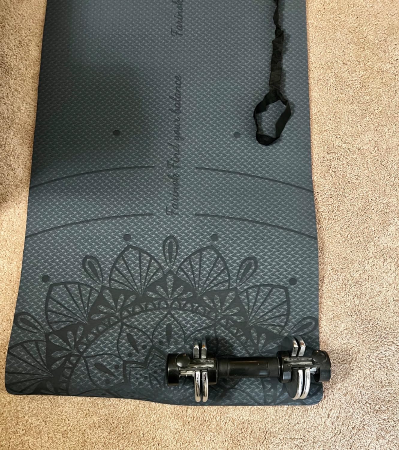 1/3 Yoga Mat Thick, Yoga Set for Beginners | Include High Density Mat with Multi-loops Strap, Blocks, Booty Resistance Band Set, Door Anchor, Carring Bag & Strap customer photo 2