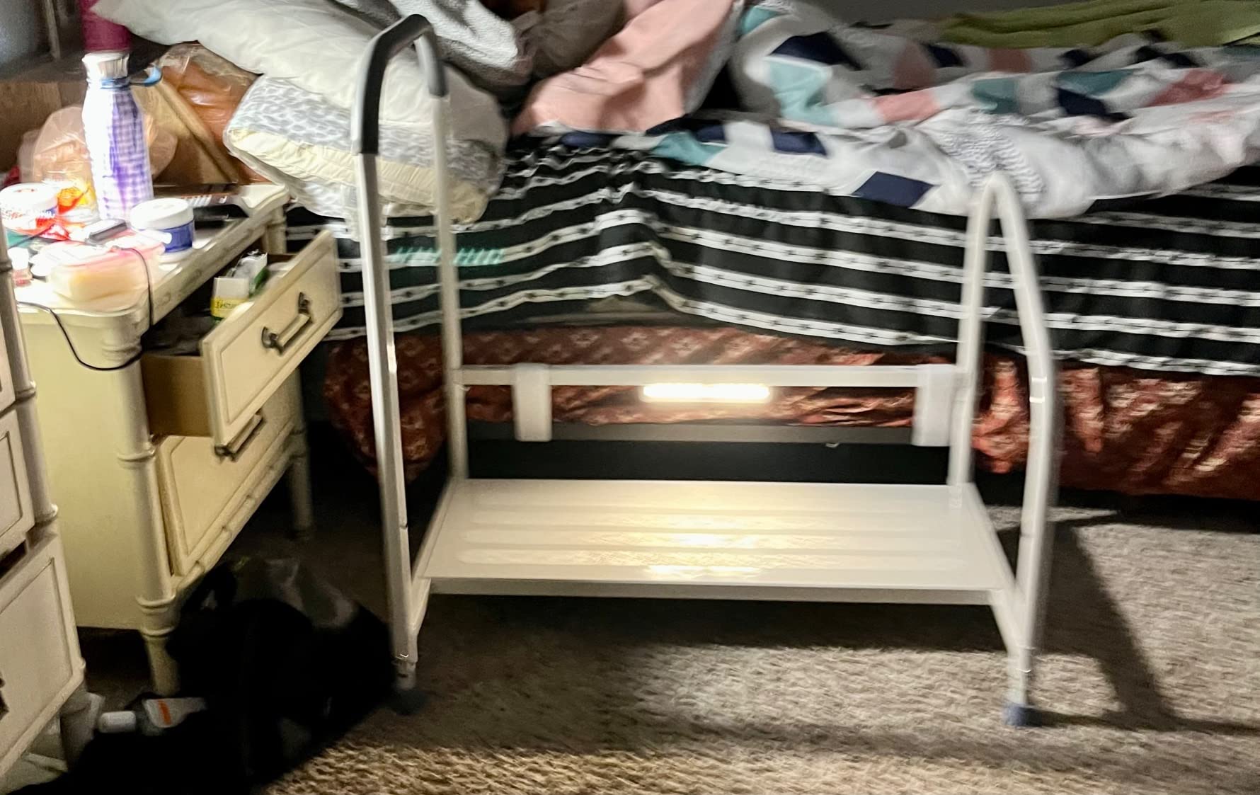 step2bed Deluxe Bed Rails for Elderly Adults - Adjustable Height Bed Safety Rail for Seniors with Cane Holder, LED Light, Mesh Bag, Handicap Grab Bars and More - Premium Bed Side Step Assist Device customer photo 2
