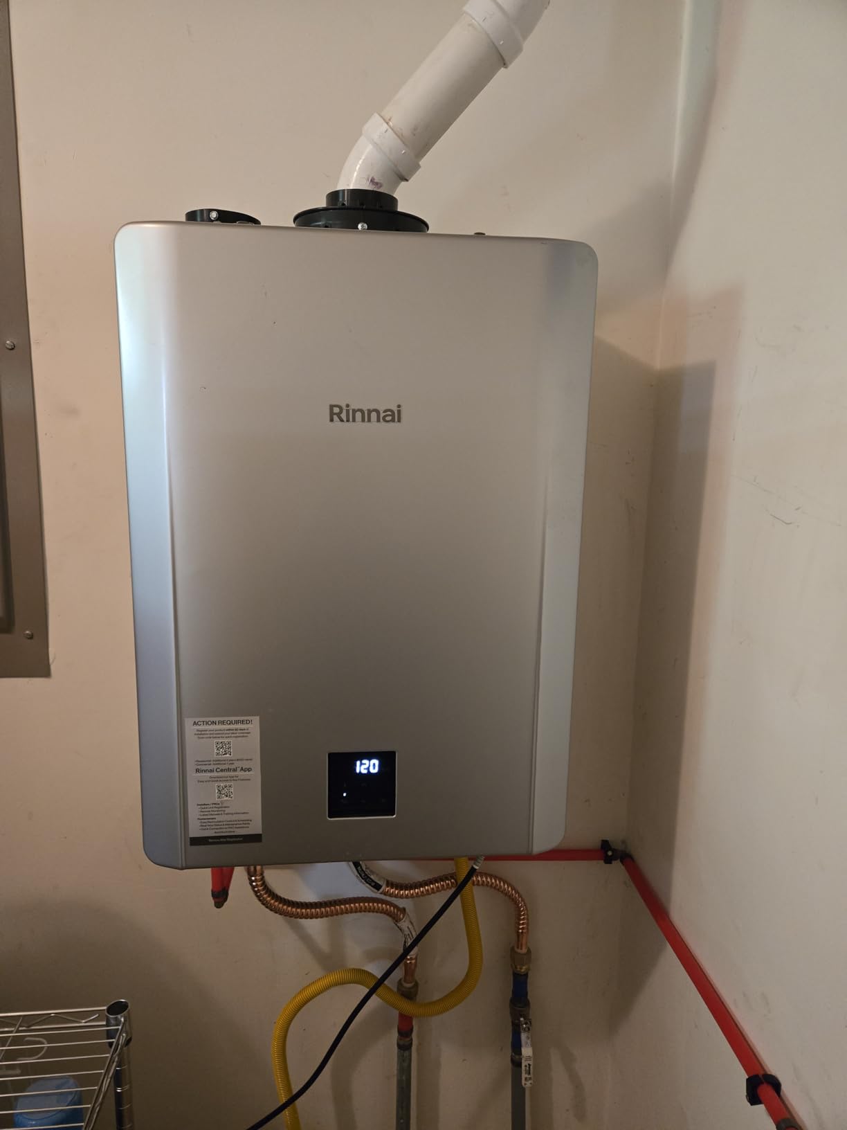 Rinnai RX160iN Condensing Smart Sense Tankless Water Heater | 9 GPM, 160k BTU, Smart Sense Supports Natural Gas or Propane, and Indoor/Outdoor Installation, Endless Hot Water, Save Space customer photo 1