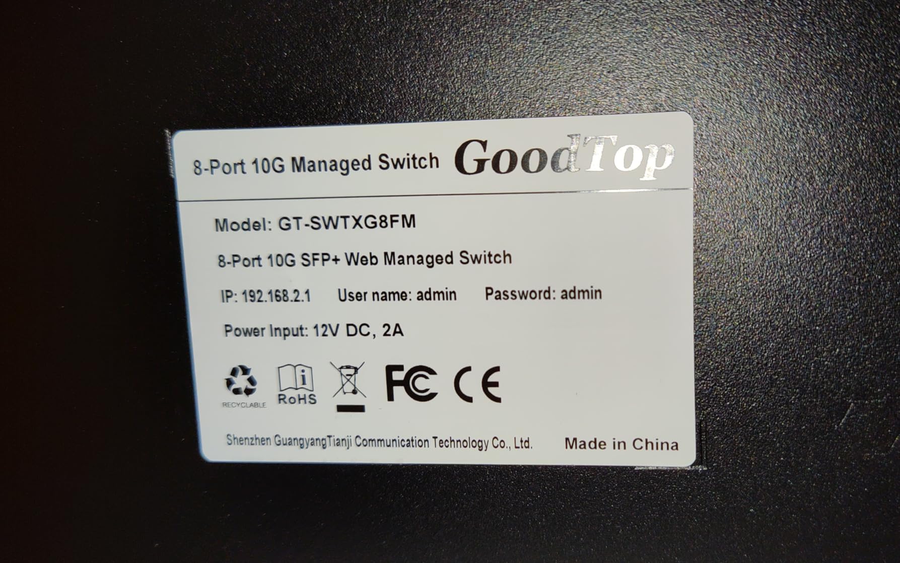 8 Port 10Gb SFP+ Switch, Smart Web Managed Network Switch for Home, Lab | 10G Fiber Switch Managed with Link Aggregation/QoS/VLAN/DHCP Client | Metal Housing | Fanless customer photo 1