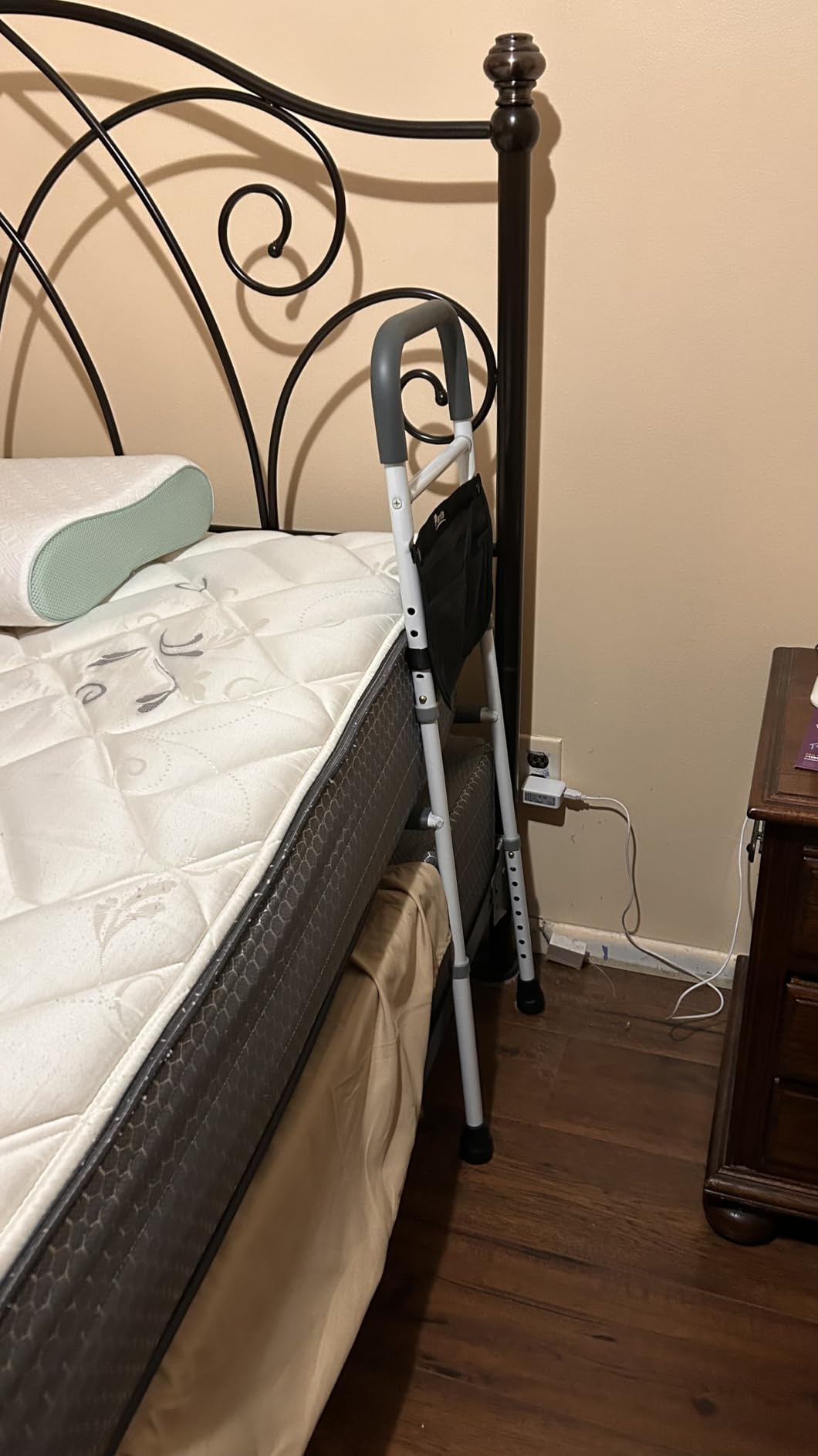 Panta Bed Rails for Elderly Adults Safety, Grey | ASTM F3186-17, Foam-Padded Handle, Support Legs, Fixing Strap, Storage Bag, Fits Twin/Full/Queen/King customer photo 2