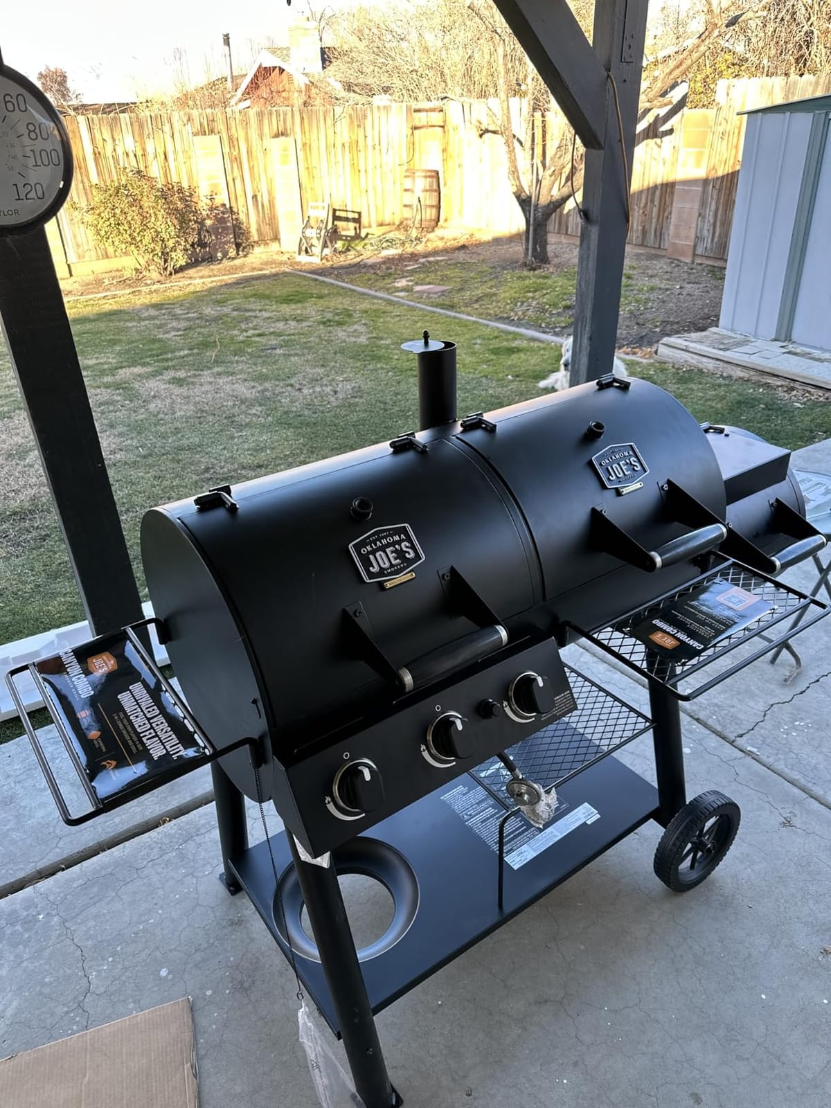 Oklahoma Joe's Canyon Combo Dual Fuel 3-Burner Propane Gas and Charcoal Smoker and Grill with 1031 sq. in. Cooking Area in Black customer photo 1