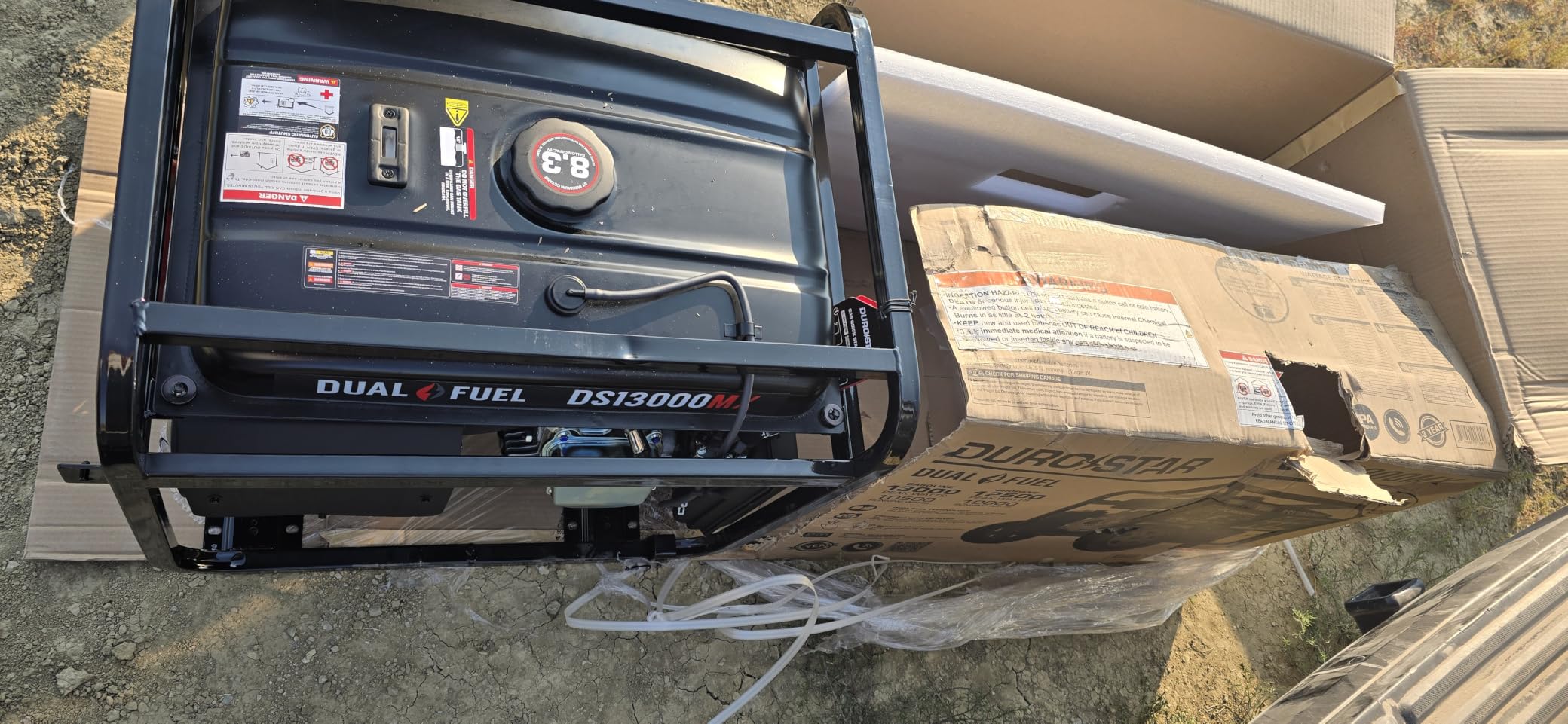 DuroStar DS13000MX 13,000-Watt 500cc Dual Fuel Portable Generator - Gas and Propane, Remote Electric Start, Whole Home Power Backup, Transfer Switch Ready, RV & Emergency Ready customer photo 2