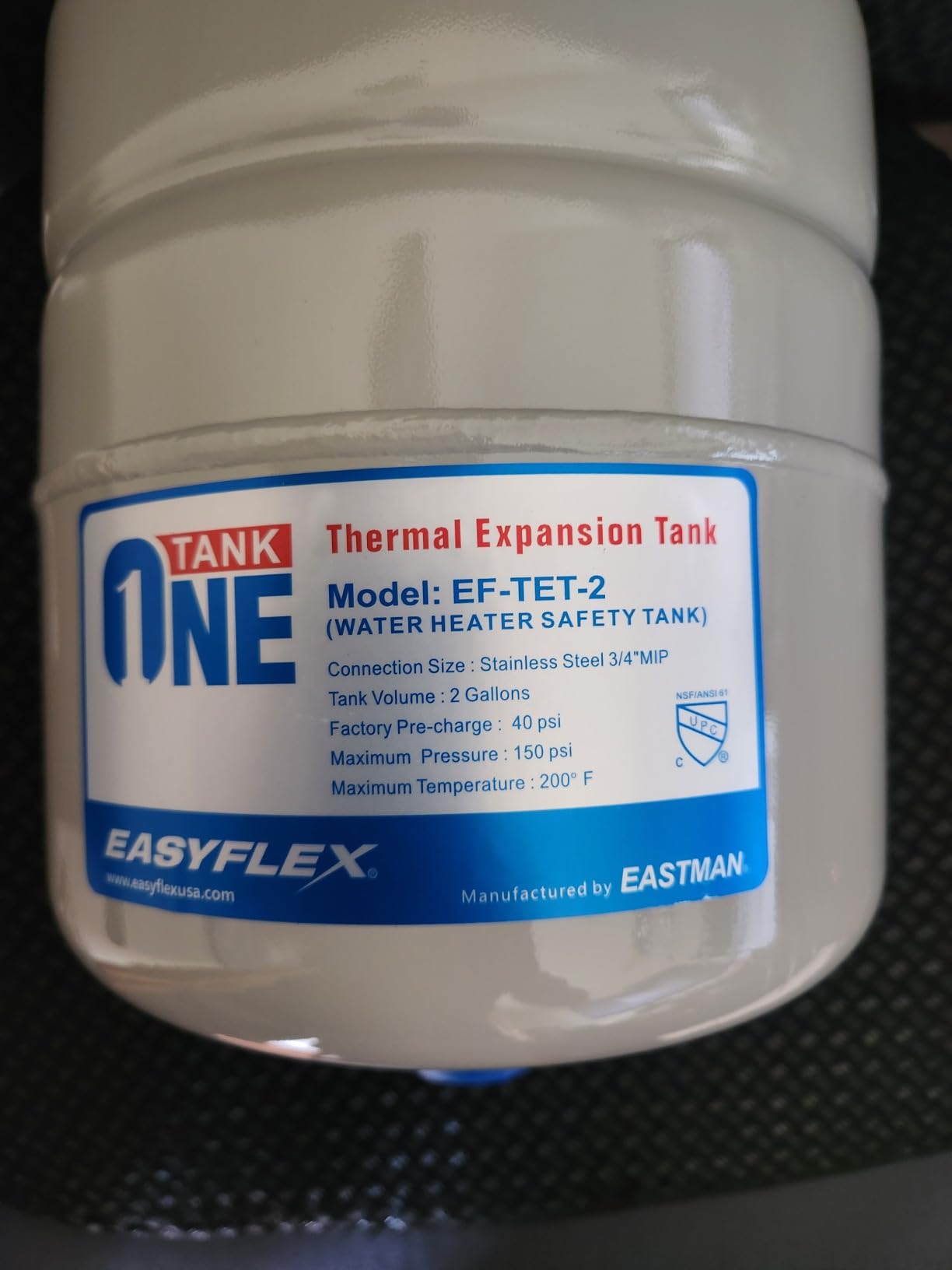 EASYFLEX 2.1 Gallon Thermal Expansion Tank for Water Heaters, 304 Stainless Steel customer photo 2