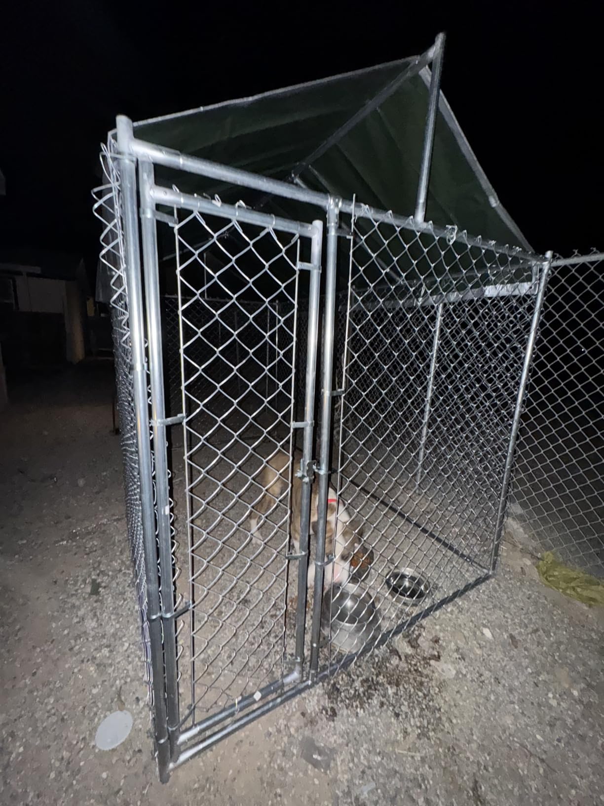 Large Dog Kennel Outdoor, Outside Dog Run Enclosure Heavy Duty Galvanized Steel Chain Link Metal Dog Pen House with Lockable Door and Water-Resistant Roof, for Medium and Large Dogs (10'x6'x7.65') customer photo 2