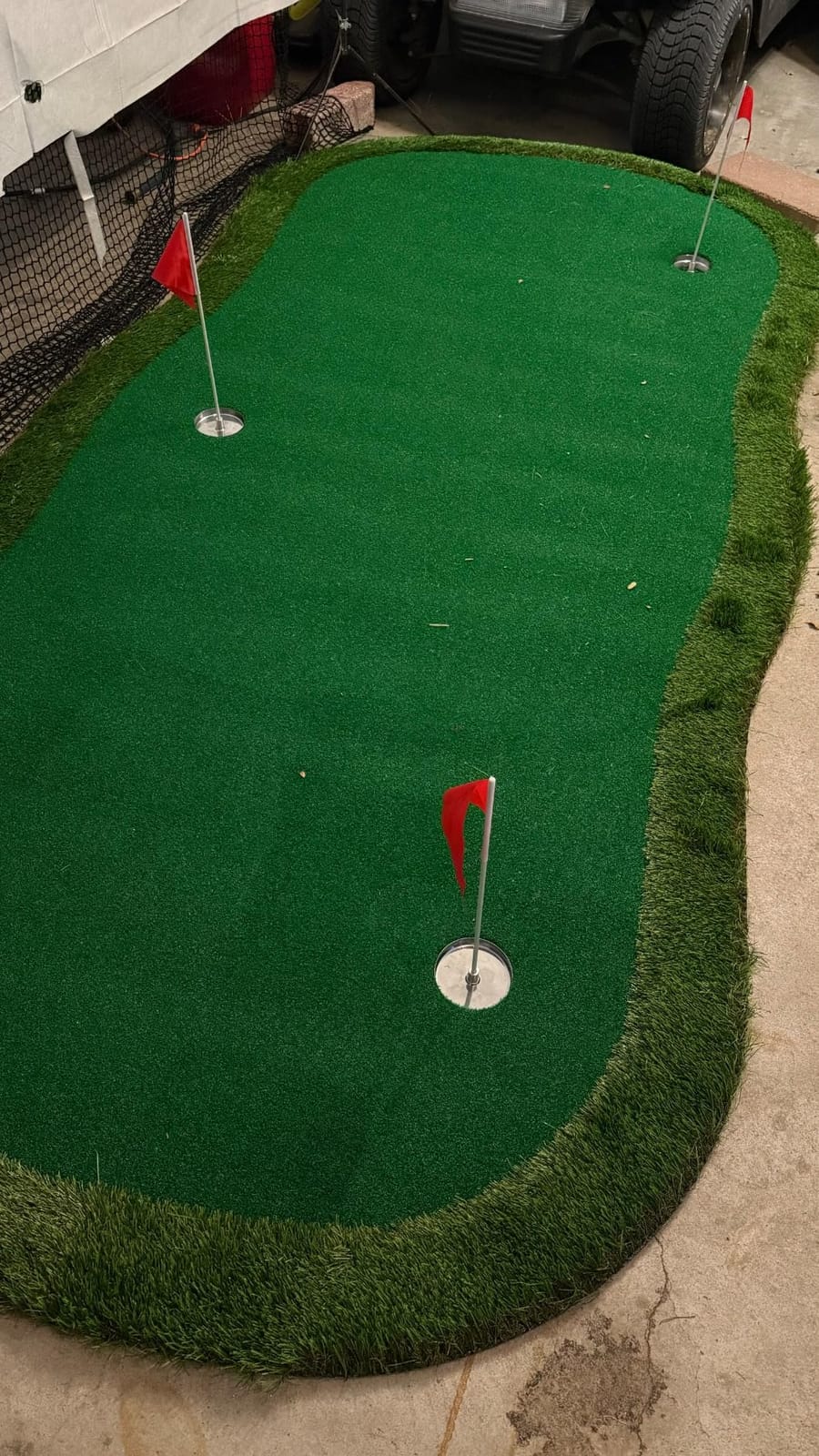 Golf Putting Green Indoor Outdoor Large Practice Putting Mat 5x10ft/5x12ft | Professional Training Mat with 3 Flags 1 Movable Cup 3 Slope Pad Portable Turf Putting Game customer photo 1