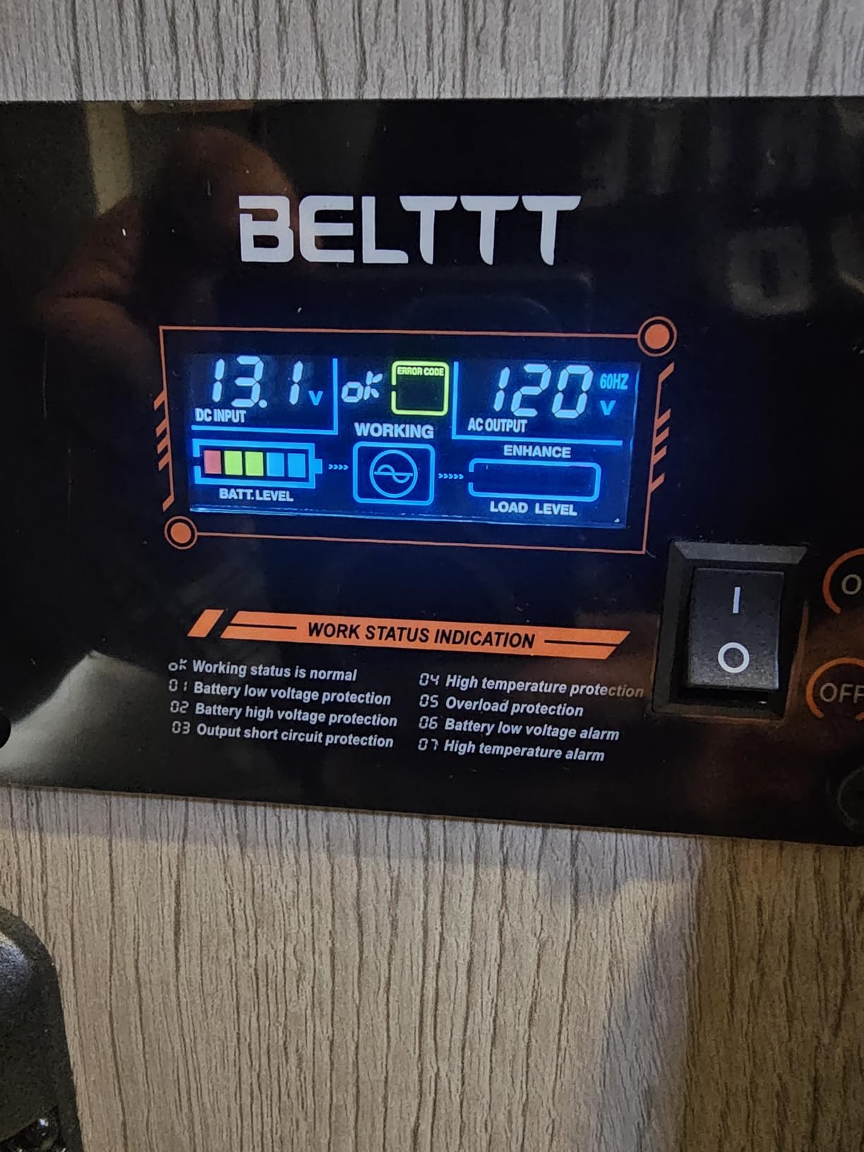BELTTT 3000W Pure Sine Wave Inverter 12V DC to 120V AC, 6000W Peak | LCD Display, 23 ft Wired Remote, Dual AC and 20A Outlets, Hardwire Port, USB, Power Inverter for Solar, Off-Grid, RV, Truck customer photo 2