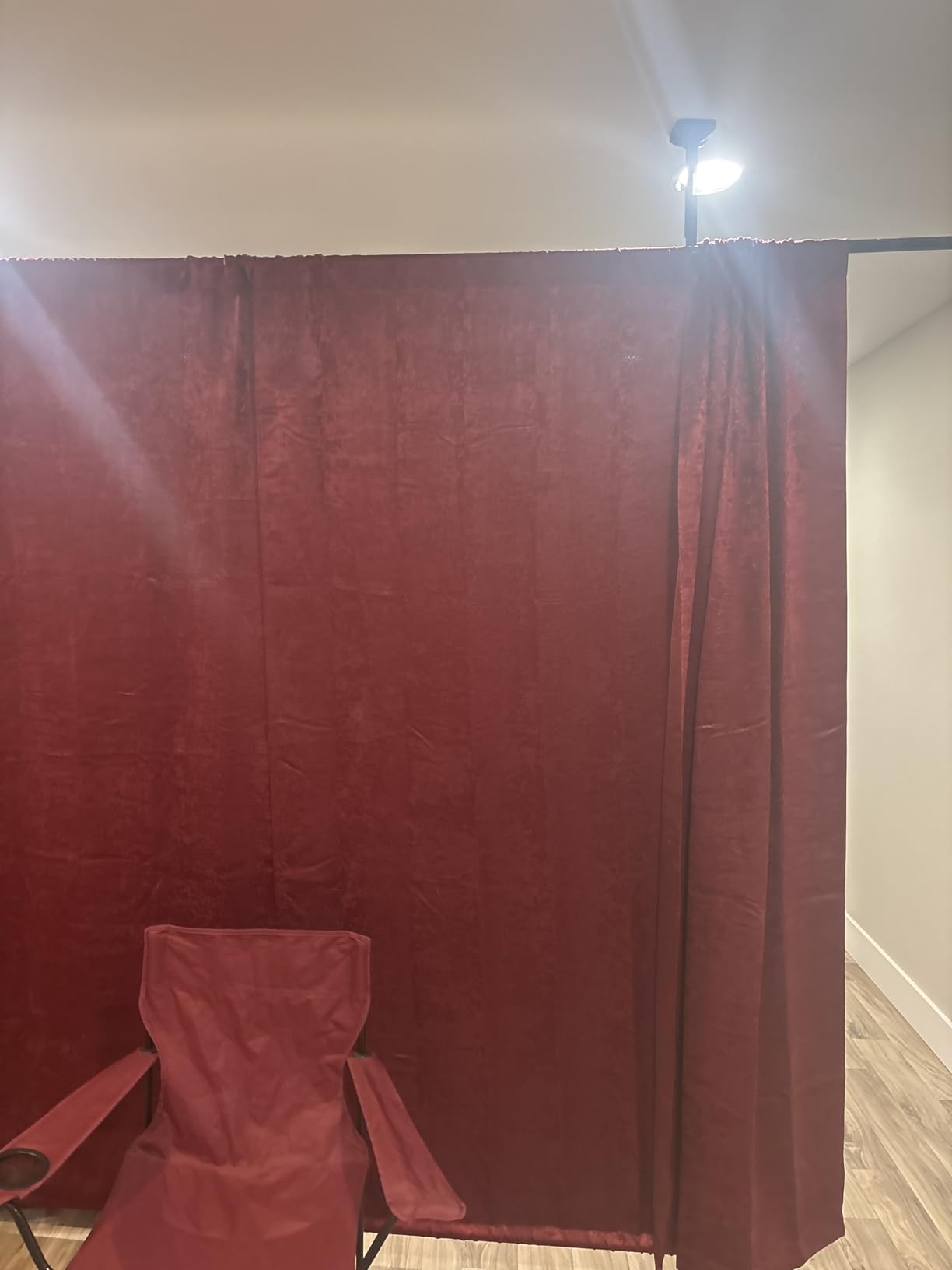 SUNALLY Room Divider for Separation 28-114in(W) Privacy Wall Divider, Black | No Drilling Curtain Rod 4-10ft(H) Adjustable, Floor to Ceiling Room Separator Freestanding Tension Rod for Space Partition customer photo 2