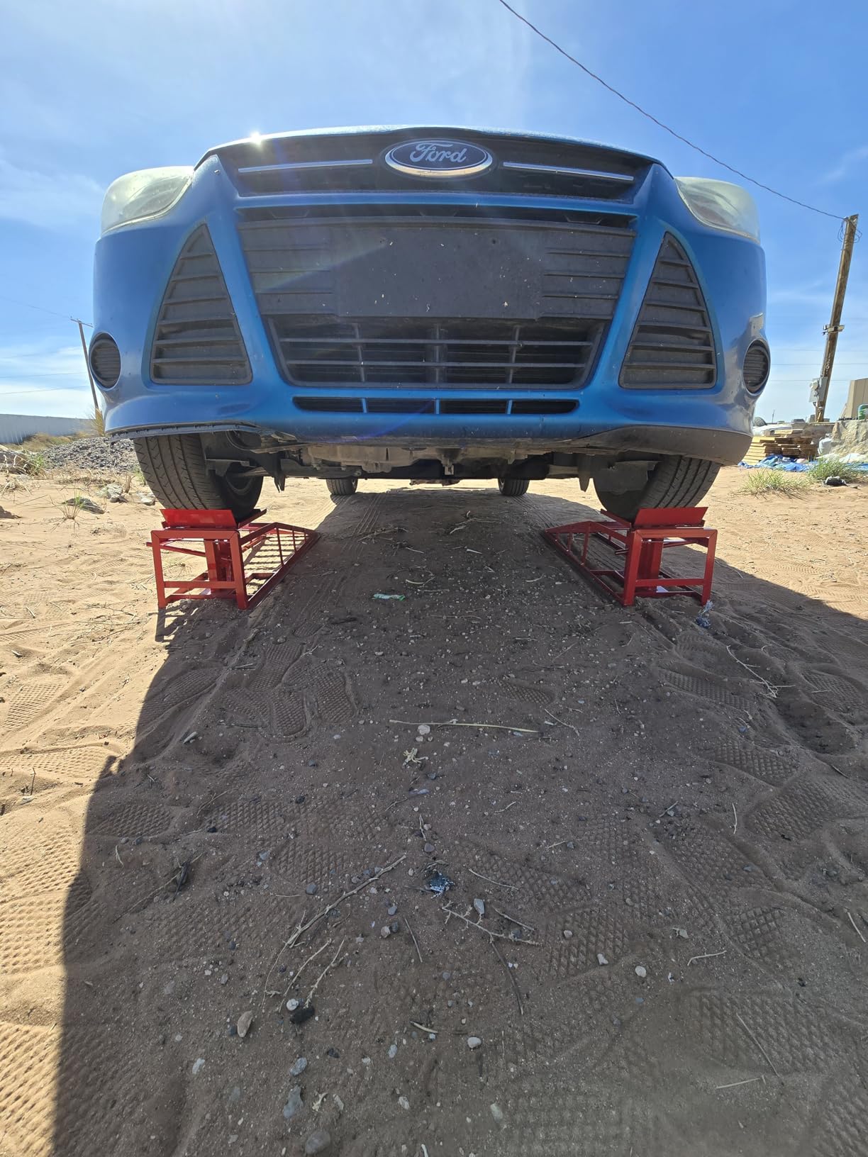 2PCS 5 Ton Hydraulic Car Ramps with Jack, Lift Height 9