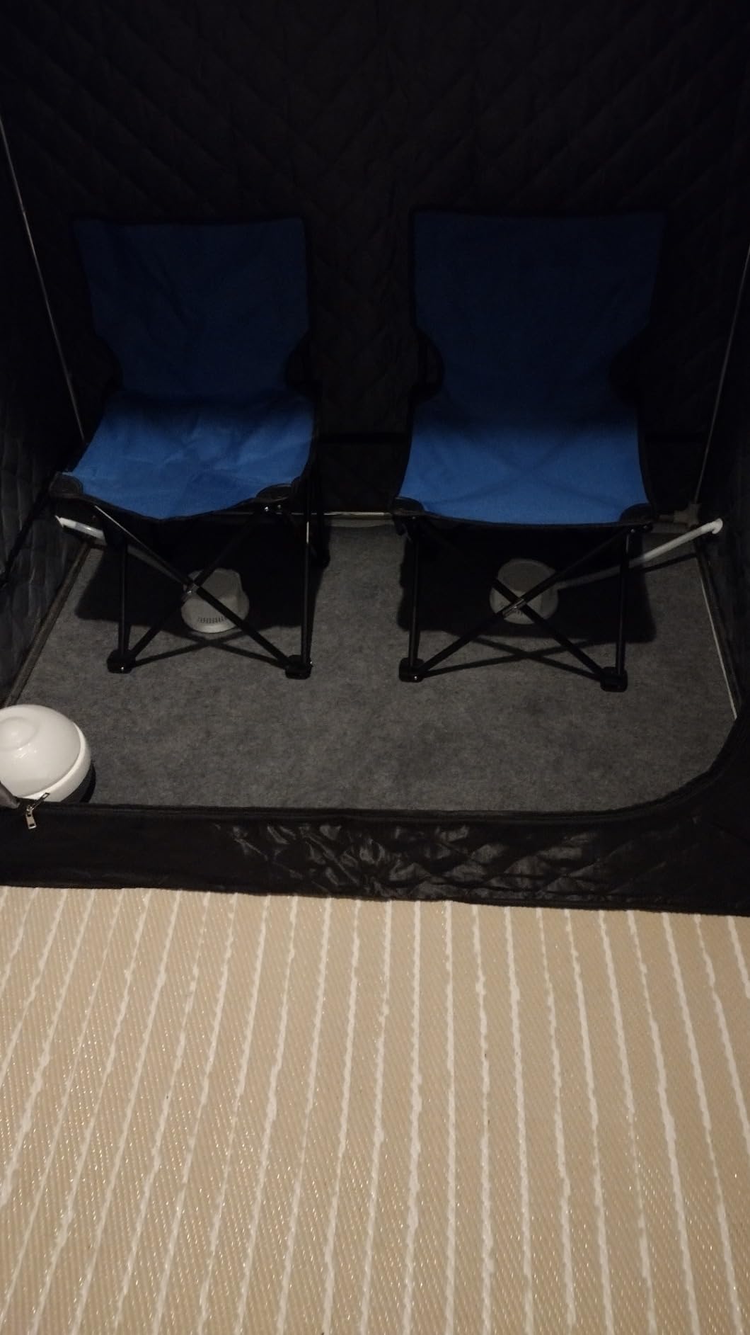 Manastin 2 Person Portable Steam Sauna for Home, 1 or 2 Person Full Body Home Spa with 2 Foldable Chairs, 9 Levels of Sauna Tent with Remote Control (Black, Large) customer photo 1