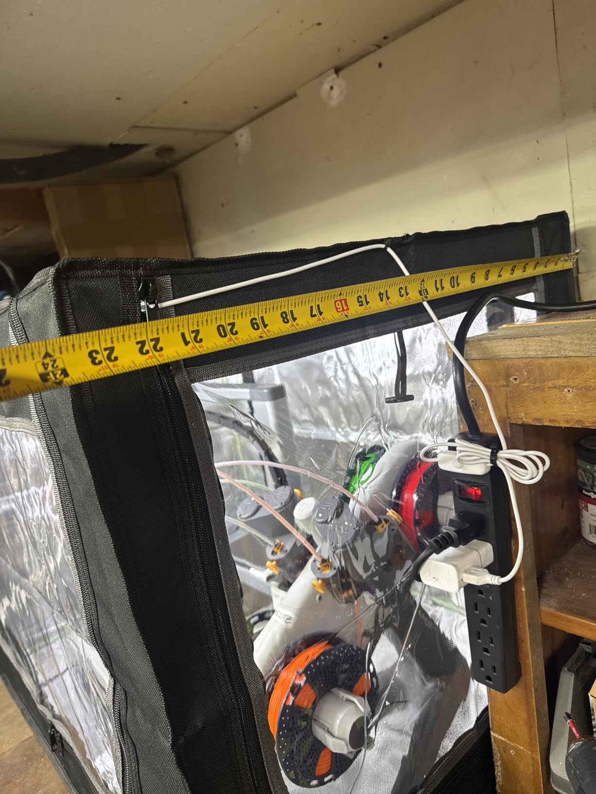 3D Printer Enclosure with Ventilation for Bambu Lab A1 Combo, Large Fireproof & Dustproof Noise Reduction Constant Temperature Cover with LED, 32.5x23x23in customer photo 2